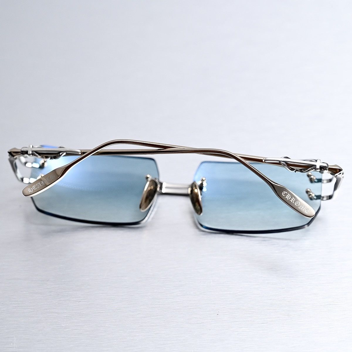 Chrome Hearts CHROME HEARTS LORDIE SHINY SILVER - GOLD PLATED SUNGLASSES Size ONE SIZE - 11 Thumbnail