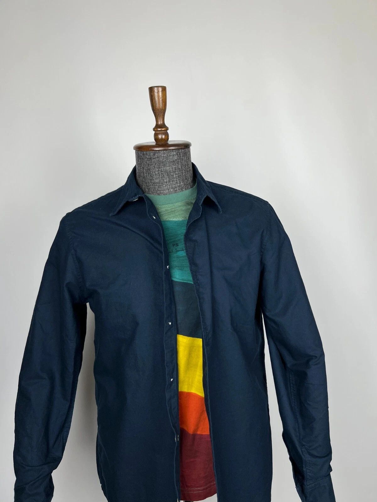 Folk Folk Men's Navy Blue Buton Up Long Sleeve Casual Shirt Size US L / EU 52-54 / 3 - 3 Thumbnail