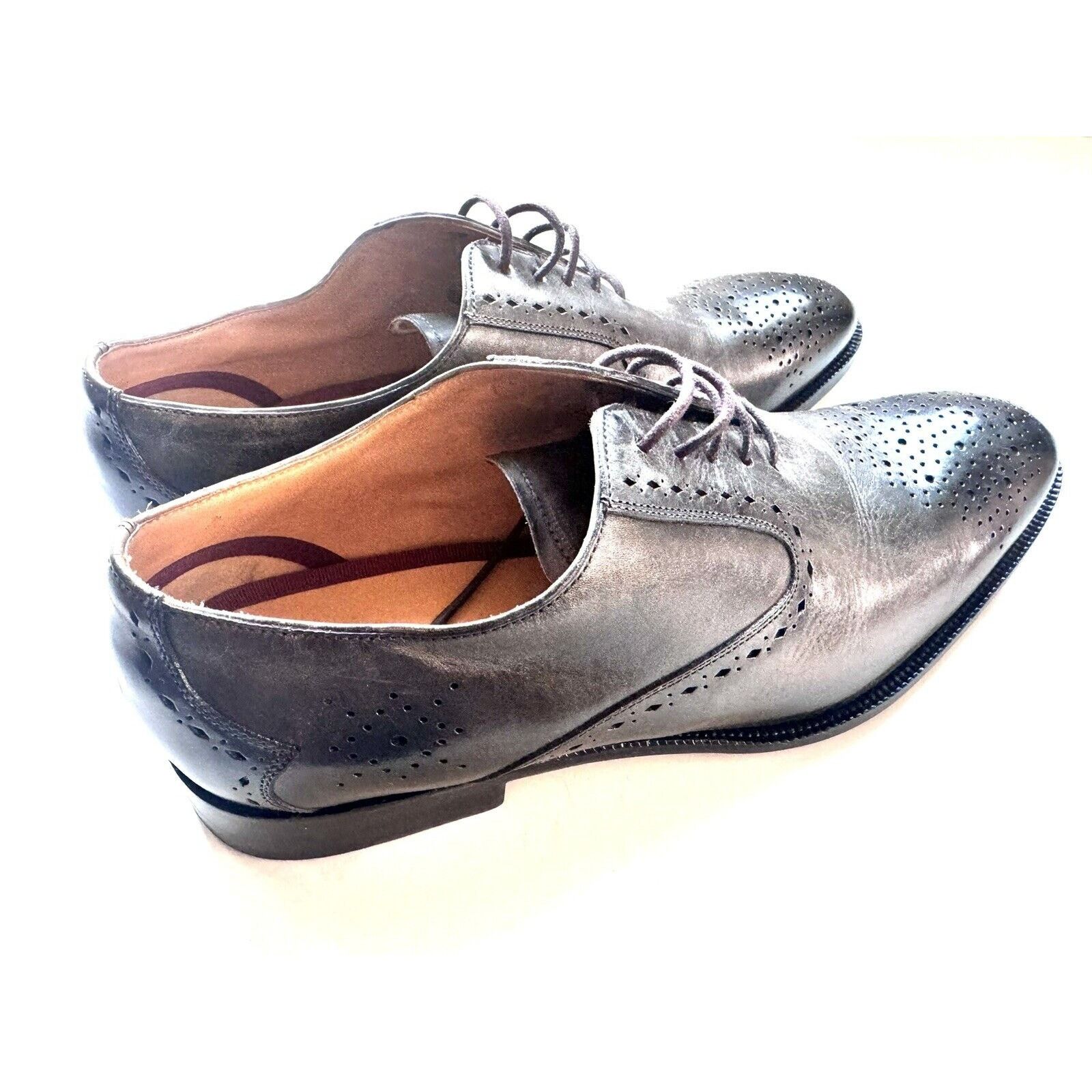 Ben Sherman BEN SHERMAN WINGTIP GREY OXFORD CLASSIC SHOES SZ 10 Size US 9 / EU 42 - 2 Thumbnail