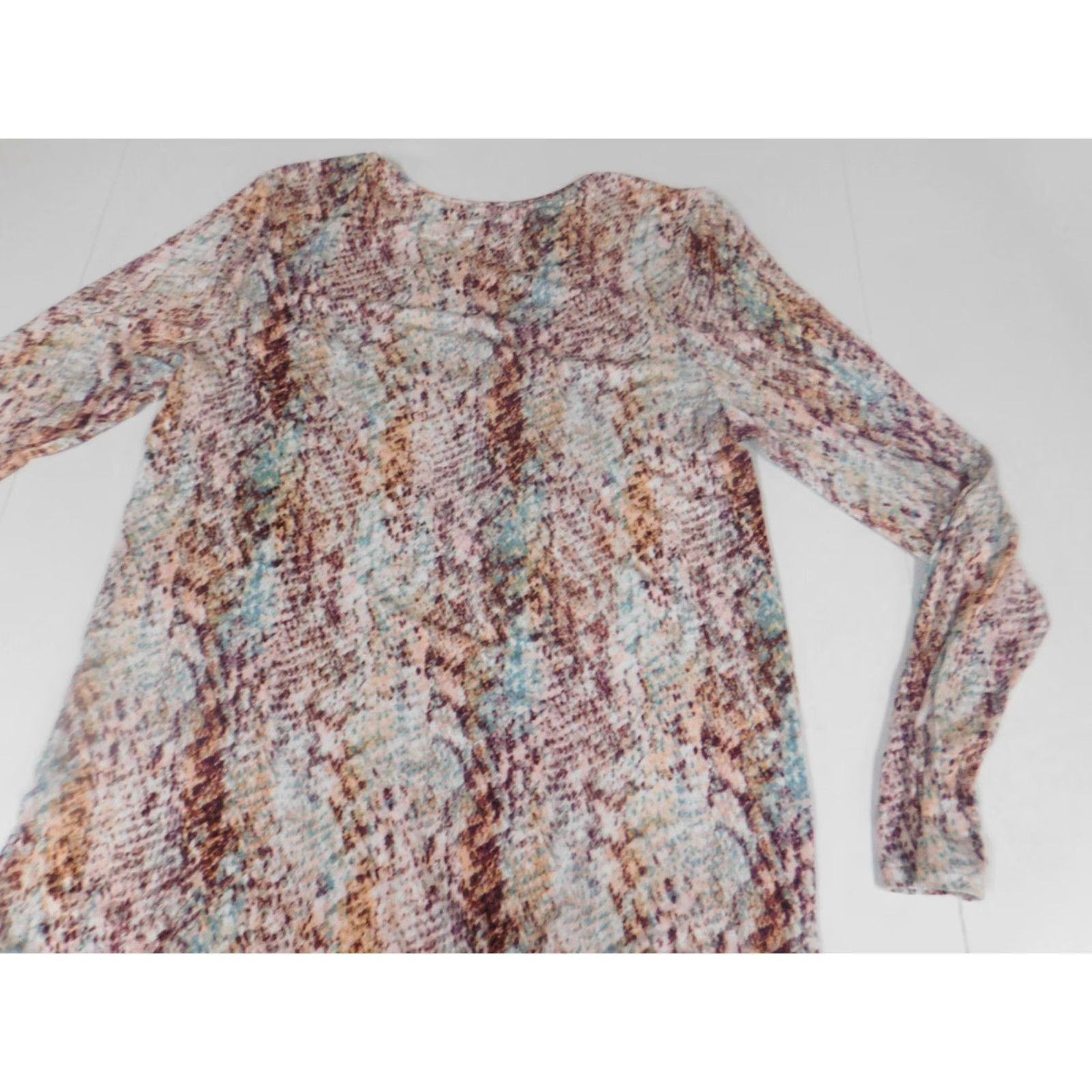 Apt. 9 Apt 9 Blouse Womens S Crew Neck Pullover Casual Multicolor Blue Stretch Shop Basic Classic Regular Size Small Size S / US 4 / IT 40 - 6 Thumbnail