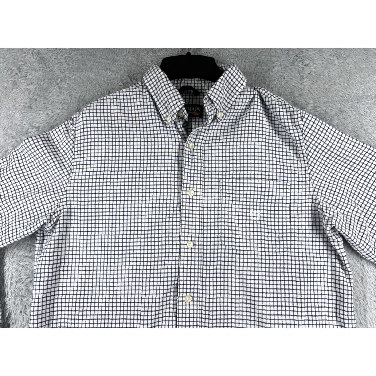 Chaps Chaps Button-Up Shirt Men Regular Cotton White Plaid Long Sleeve Pocket Pocketed Long Sleeve Collared Spread Classic Button-Up Size US M / EU 48-50 / 2 - 4 Thumbnail