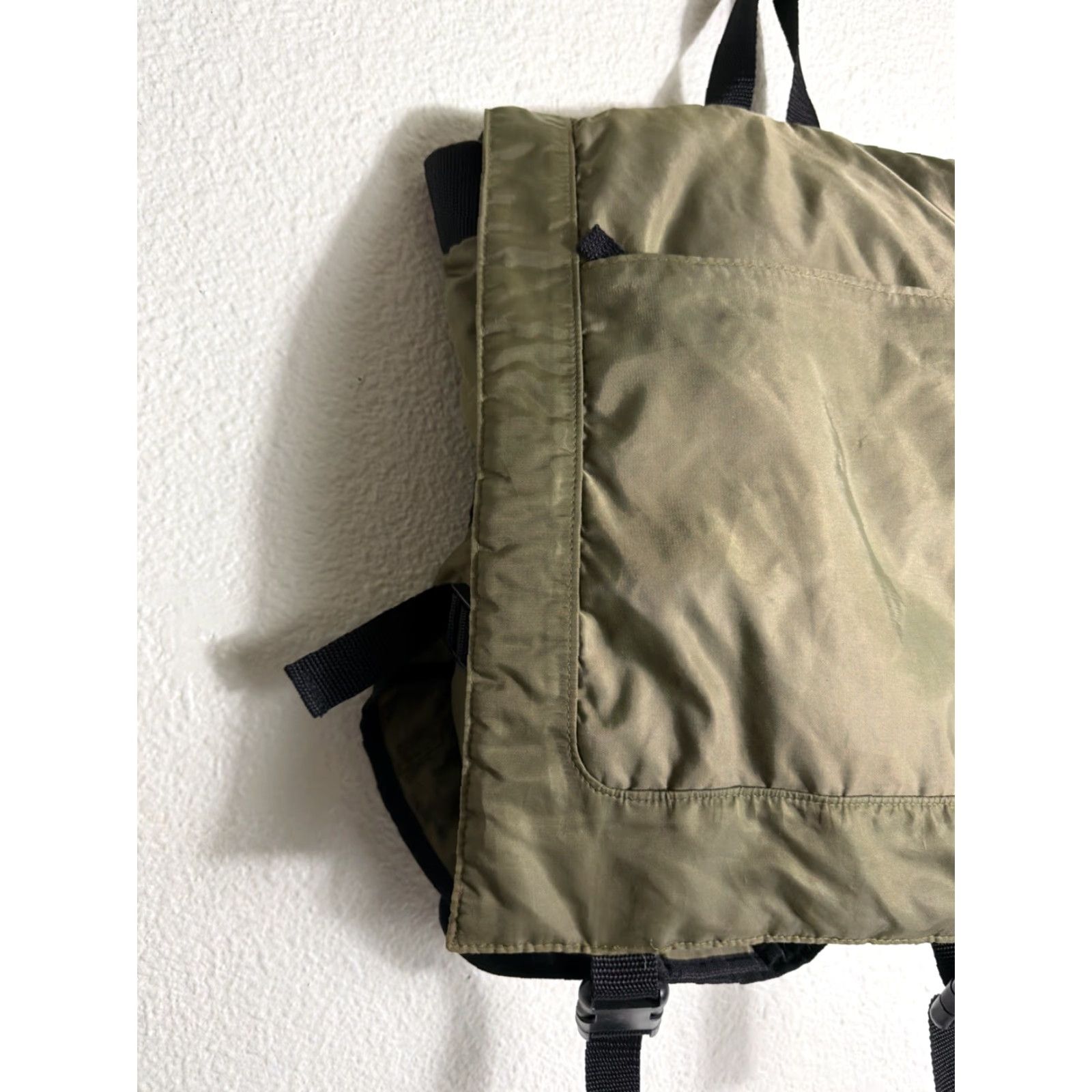 J Brand Toppers Army Green Polyester Sling Bag Messenger Bag Hook Loop Men 13x11x5 Size ONE SIZE - 4 Thumbnail
