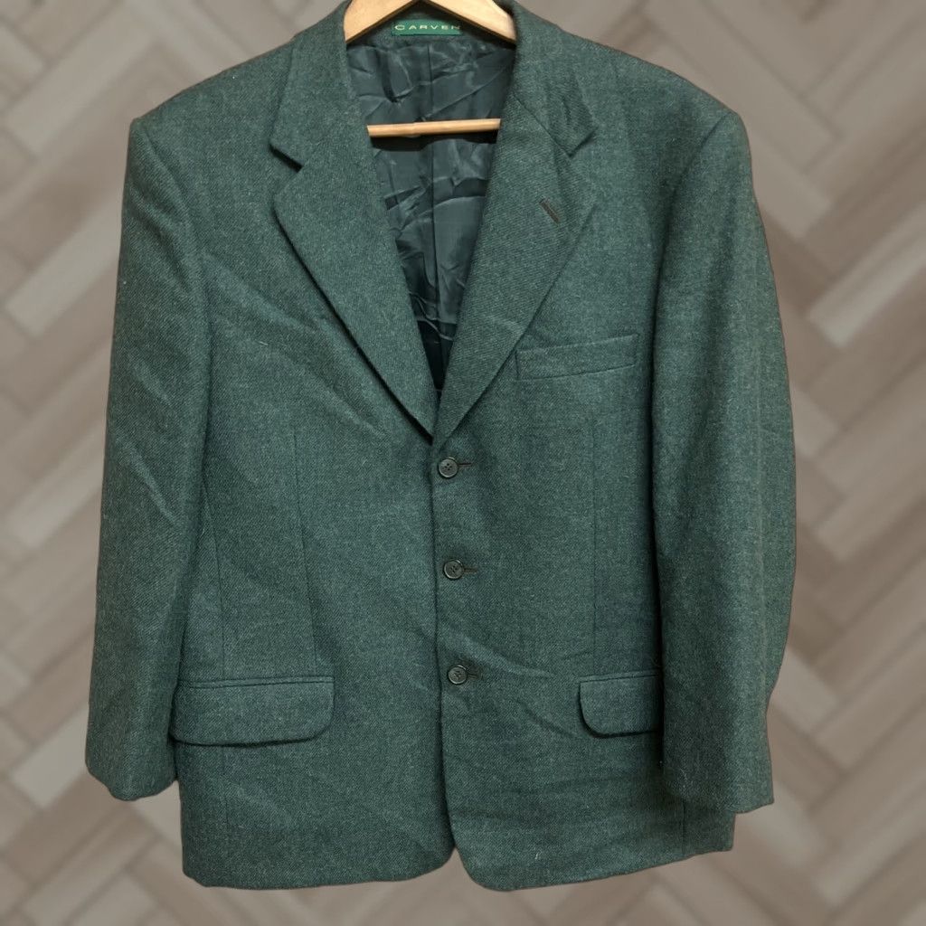 Carven Carven Blazer Mens Green Alpaca 3 Button Size 50 Made in Italy Size 50R - 1 Thumbnail