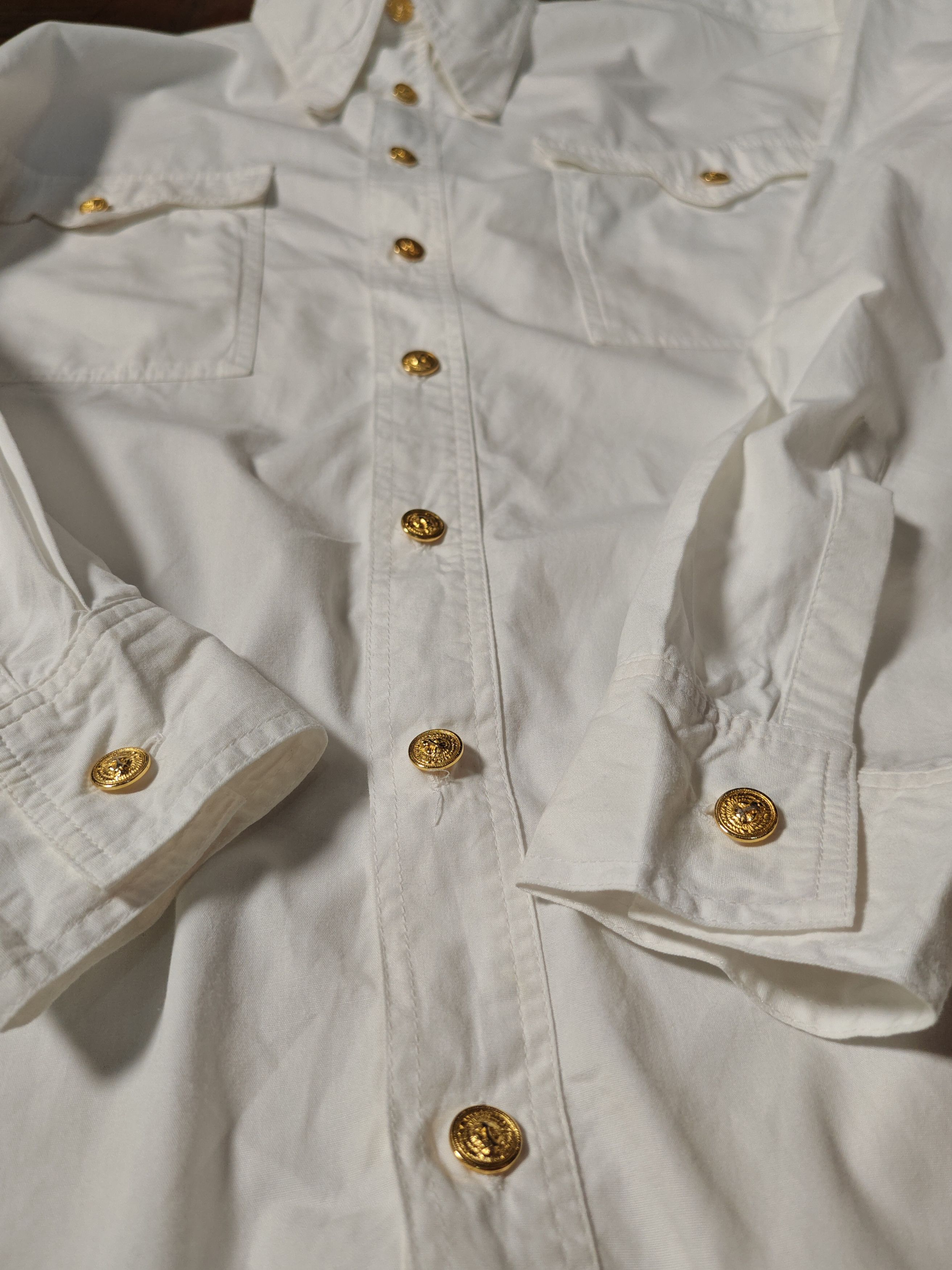 Versus Versace Versus Versace 90s All Gold Lion Shirts Long Sleeves Italy Size US L / EU 52-54 / 3 - 8 Thumbnail