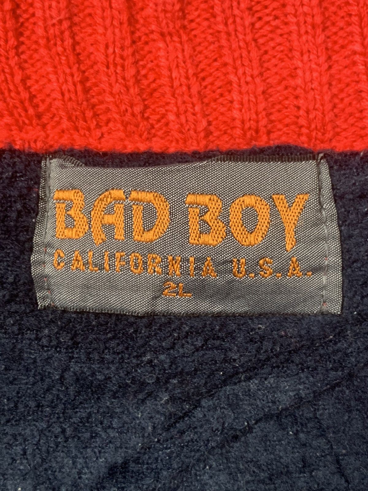 Japanese Brand × Vintage Rare Design Vintage Badboy Zipper Knitwear Sweater Size US XL / EU 56 / 4 - 4 Thumbnail