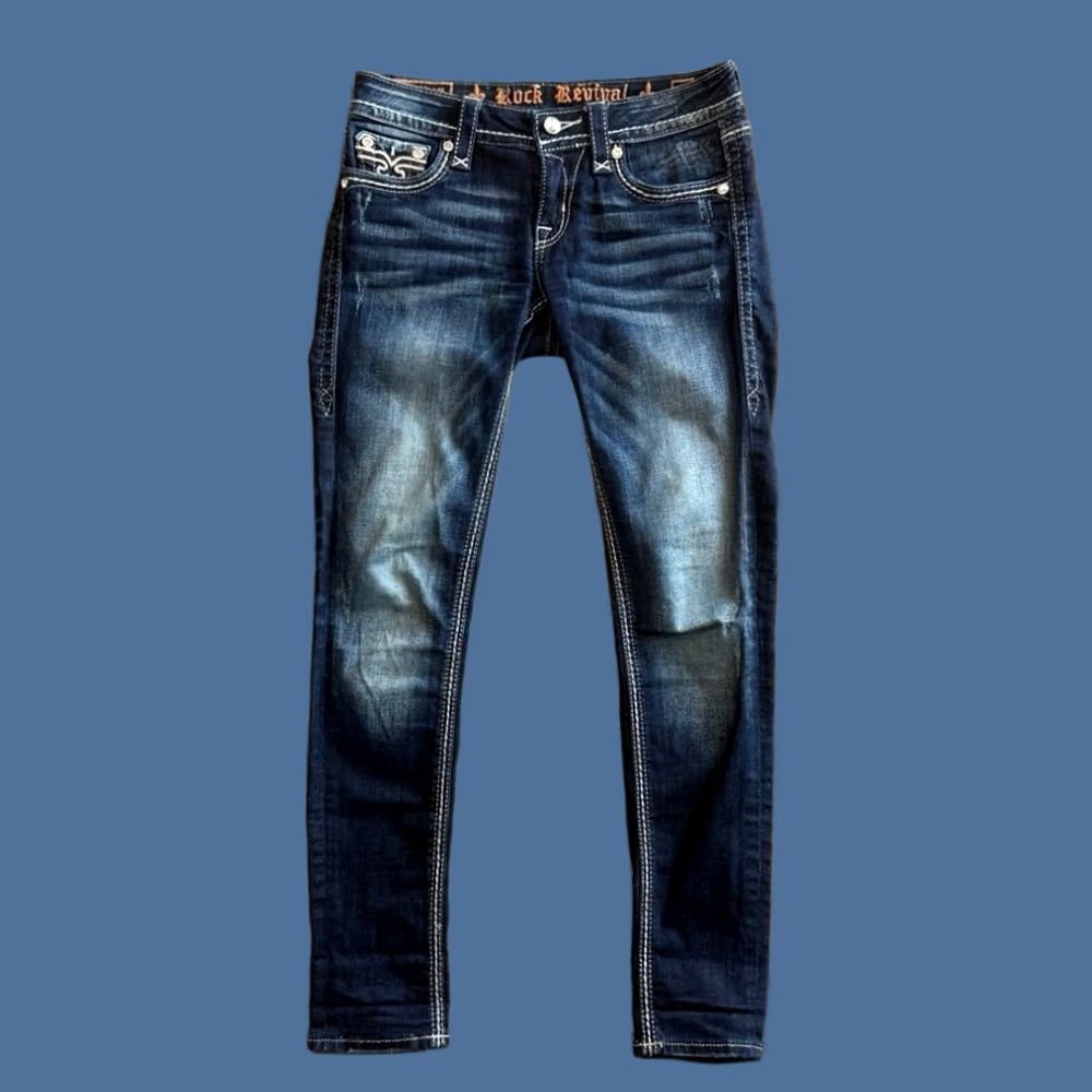 Vintage VINTAGE Rock Revival Jeans Womens 29 Kai Ankle Skinny Blue Y2K Grunge Measure 28x28 Size 26" / US 2 / IT 38 - 1 Thumbnail