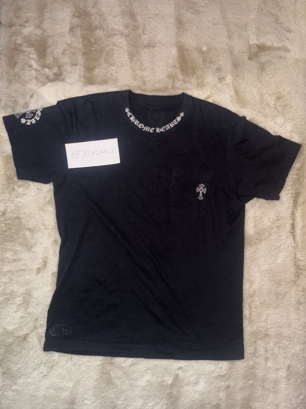 Chrome Hearts Chrome hearts neck logo/big cross tshirt Size US L / EU 52-54 / 3 - 4 Thumbnail