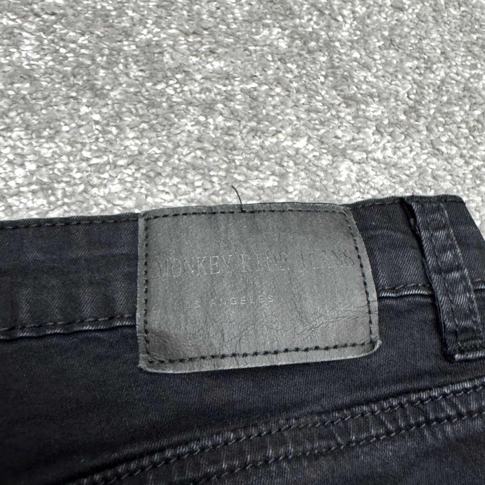 Denime Monkey Ride Jeans Original Vintage Straight Leg Jeans Womens Black 13/31 Denim Stretch Size 24" / US 00 / IT 34 - 6 Thumbnail
