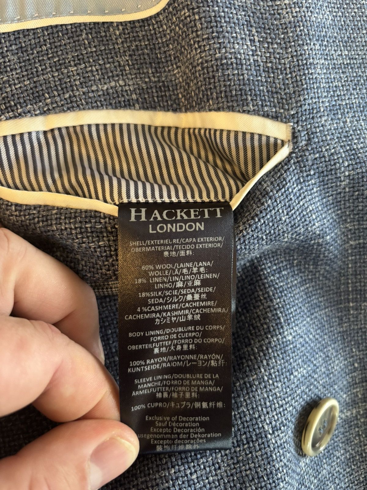 Hackett Astonishing lightly woven double breasted light blazer Size 42R - 4 Thumbnail
