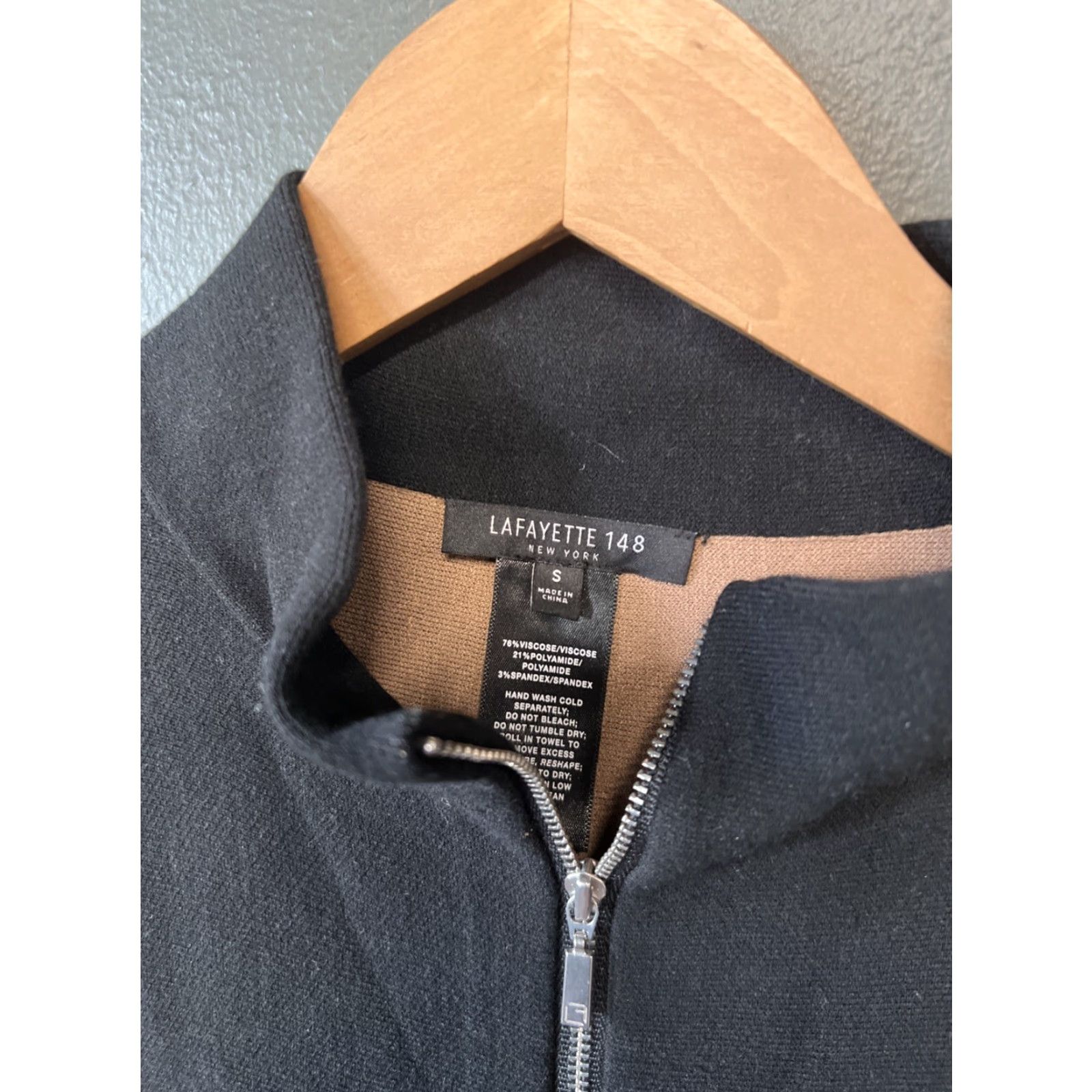 Vintage LAFAYETTE 148 New York Womens Black Jacket Zip Up Small Viscose Blend Size S / US 4 / IT 40 - 2 Thumbnail