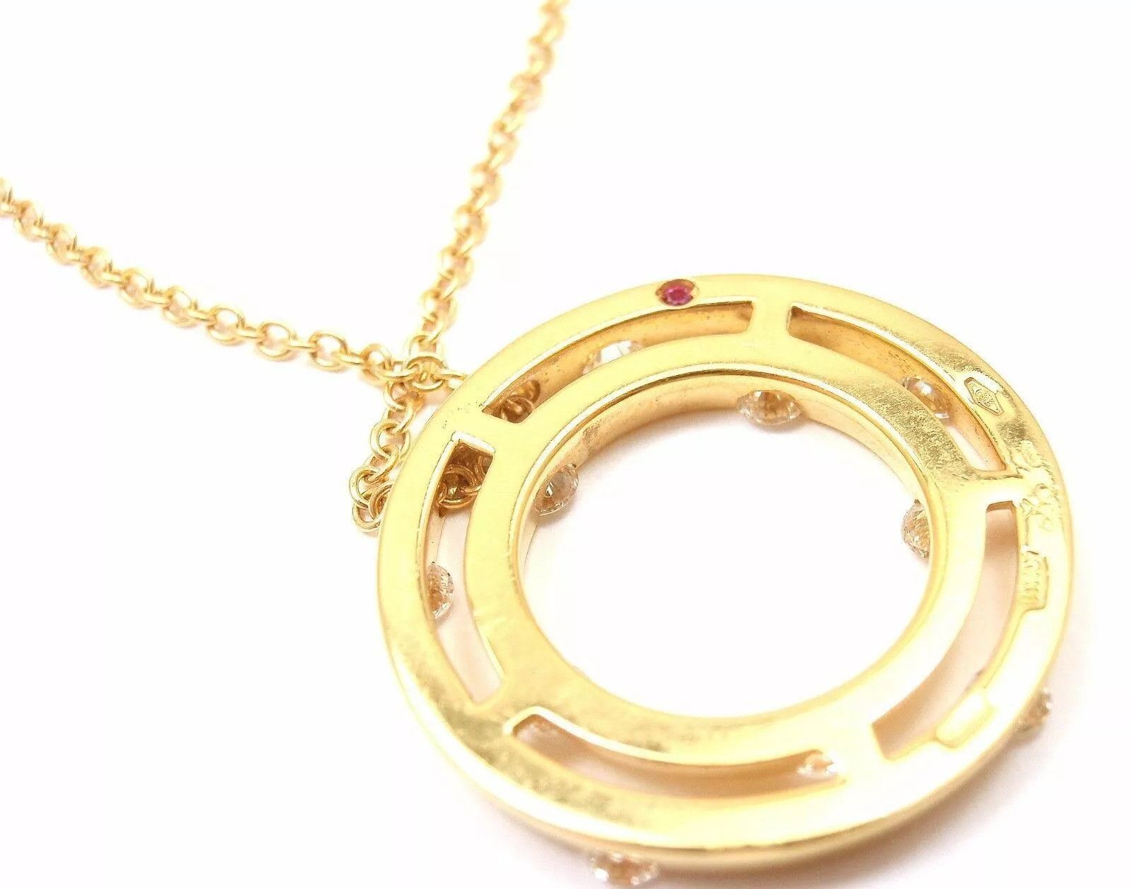 Other Roberto Coin 18k Double Hoop Diamond Pendant Necklace Size ONE SIZE - 8 Thumbnail