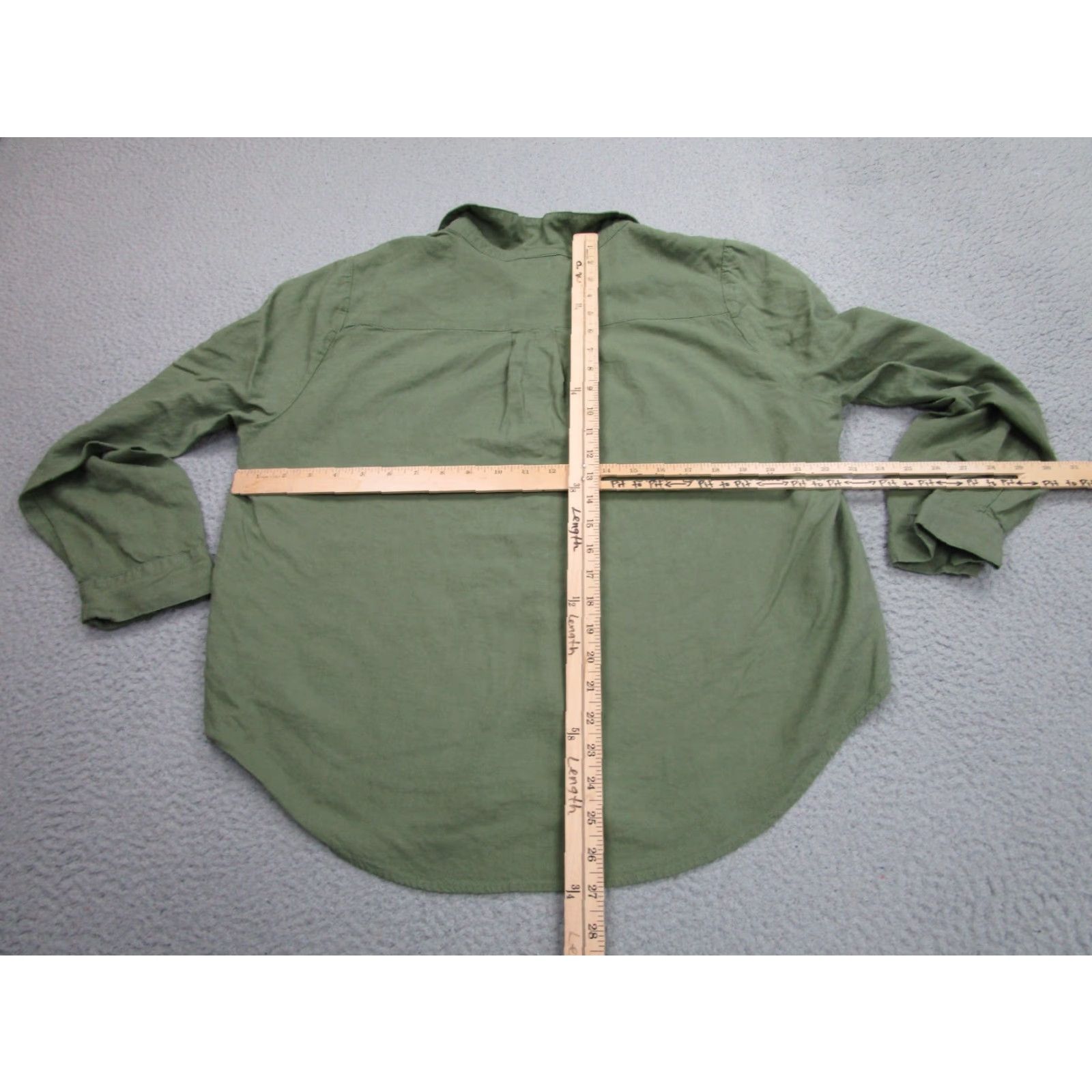 Torrid Torrid Shirt Womens Green Linen Button Up Long Sleeve Collared Casual Relaxed Fit Adult Regular Size 1 Size XS / US 0-2 / IT 36-38 - 6 Thumbnail
