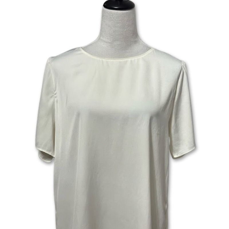 Other Socialite Blouse Short Sleeves Petal Fold Back Off White L Size L / US 10 / IT 46 - 2 Thumbnail