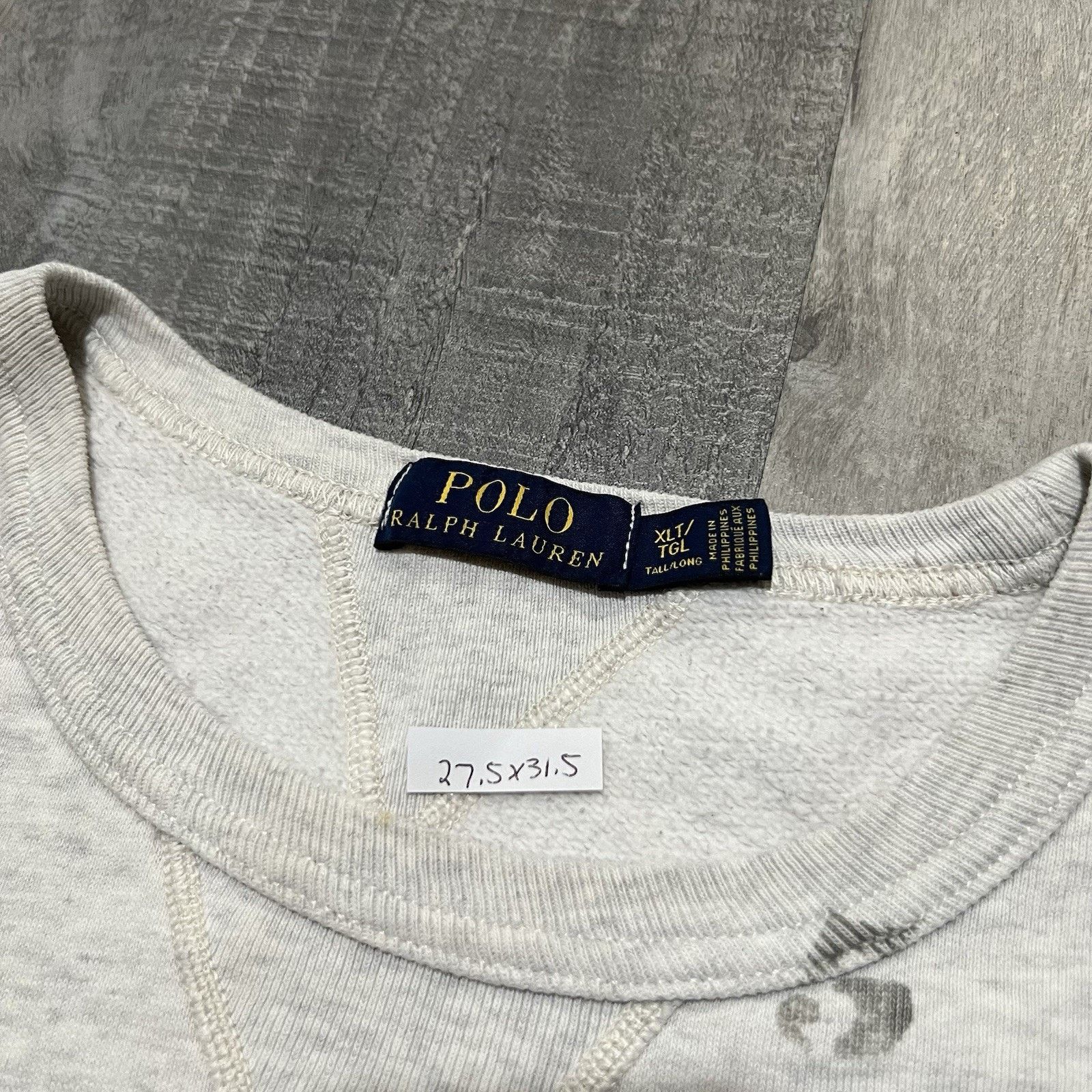 Polo Ralph Lauren Polo Ralph Lauren Light Grey Sweatshirt Stencil Double V Size US XL / EU 56 / 4 - 5 Thumbnail