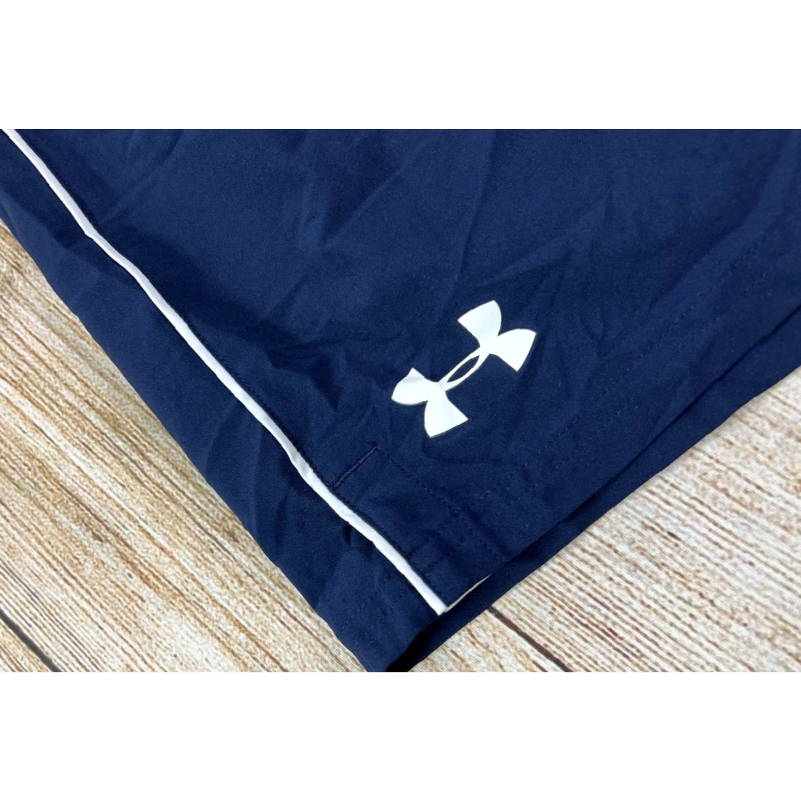 Under Armour Mens Under Armour Athletic Shorts Navy Blue 2XL Elastic Drawstring Regular Fit Gym & Training Sports Logo Size US 39 - 3 Thumbnail