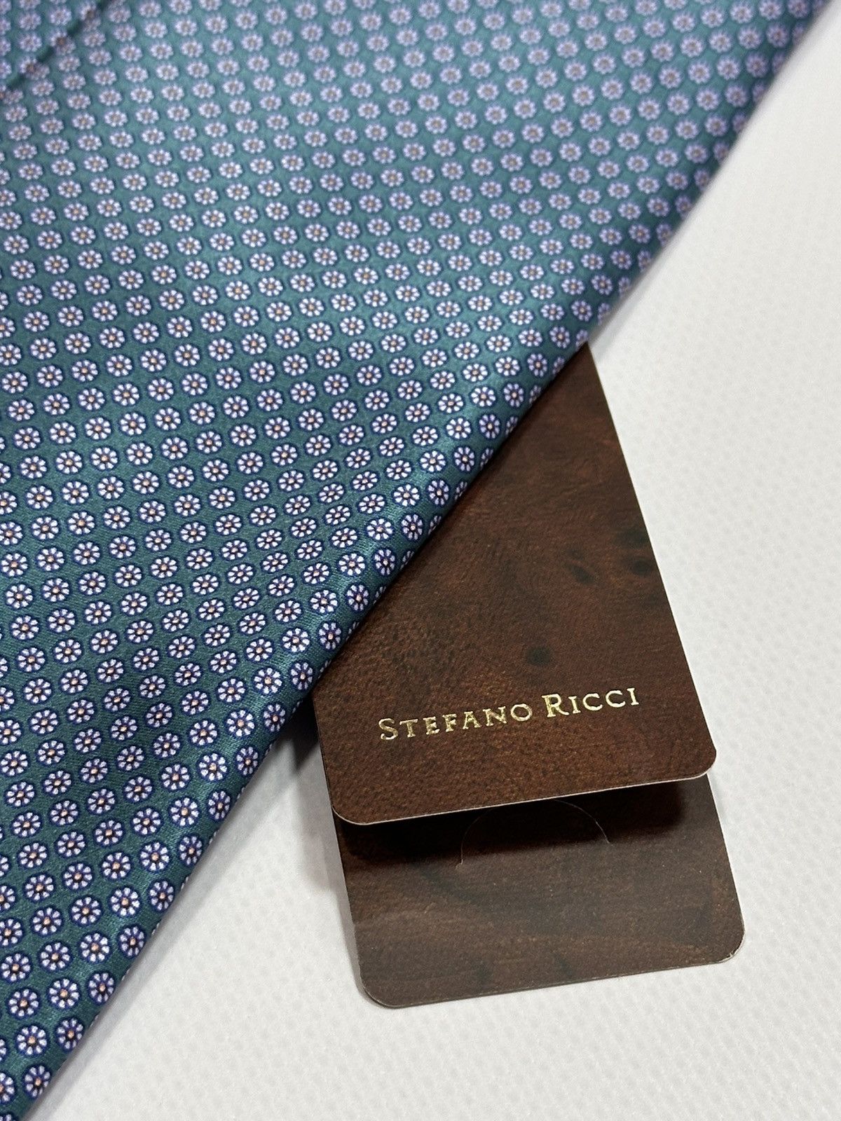 Designer × Stefano Ricci Stefano Ricci Beautiful Flower Blue Contrast Luxury Tie Size ONE SIZE - 3 Thumbnail