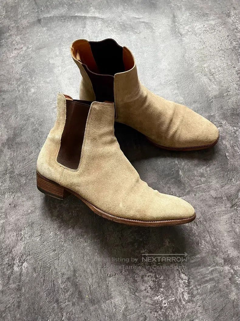 Saint Laurent Paris Saint Laurent Paris Camel Suede Basic Chelsea Boots Size US 11 / EU 44 - 3 Thumbnail