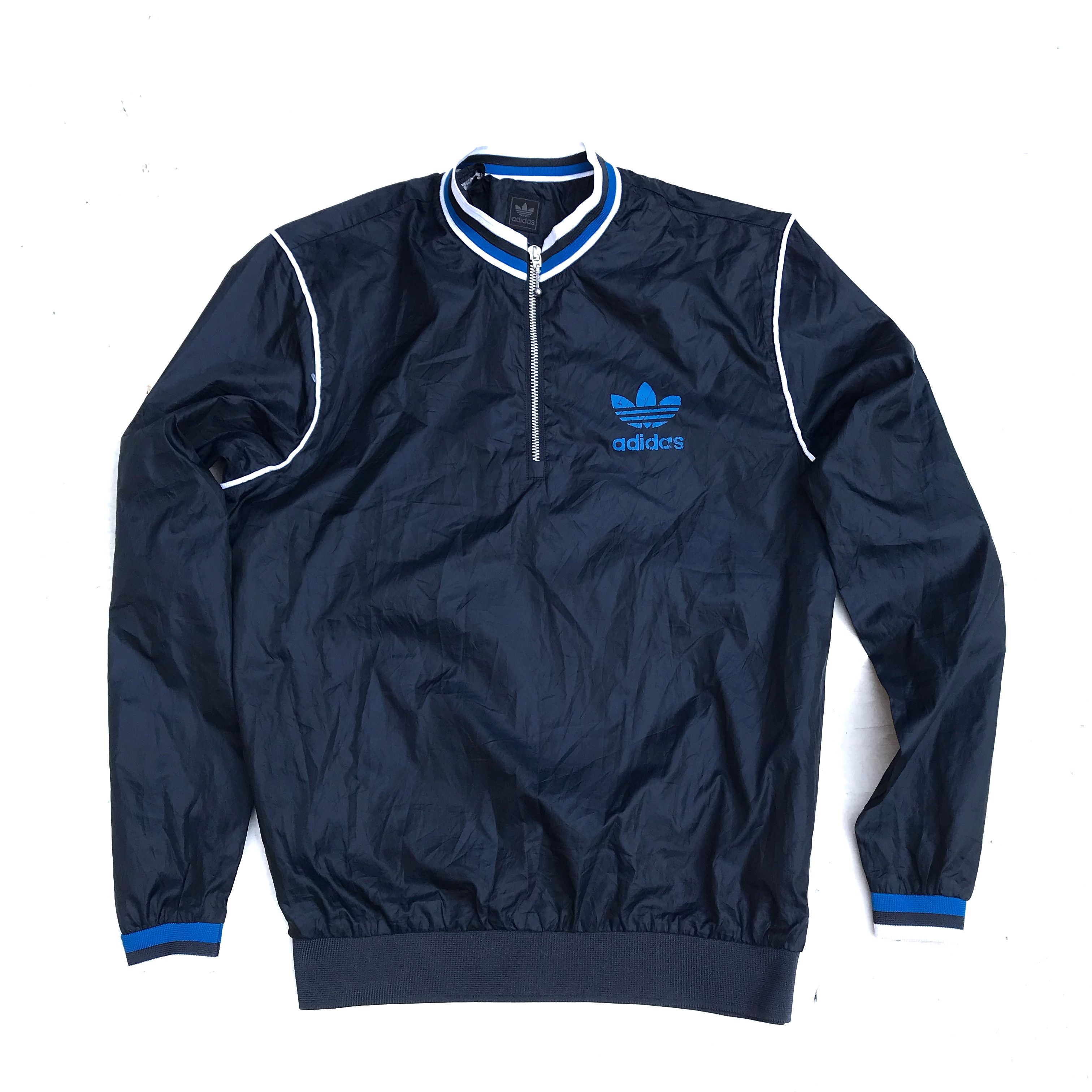 Adidas Adidas Originals Halfzipper nylon navy blue jacket Size US M / EU 48-50 / 2 - 1 Thumbnail