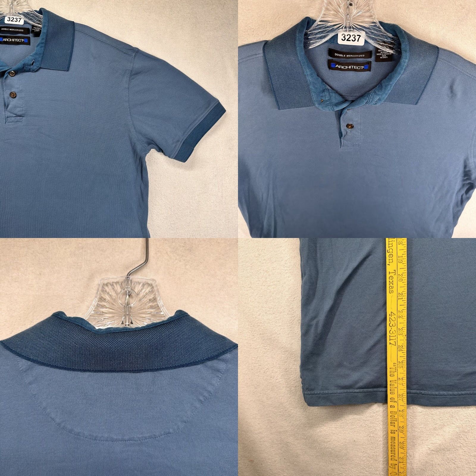 Architect VINTAGE Architect Men's Polo Shirt Short Sleeve Cotton 90s Sports Casual Medium Blue Size US M / EU 48-50 / 2 - 8 Thumbnail