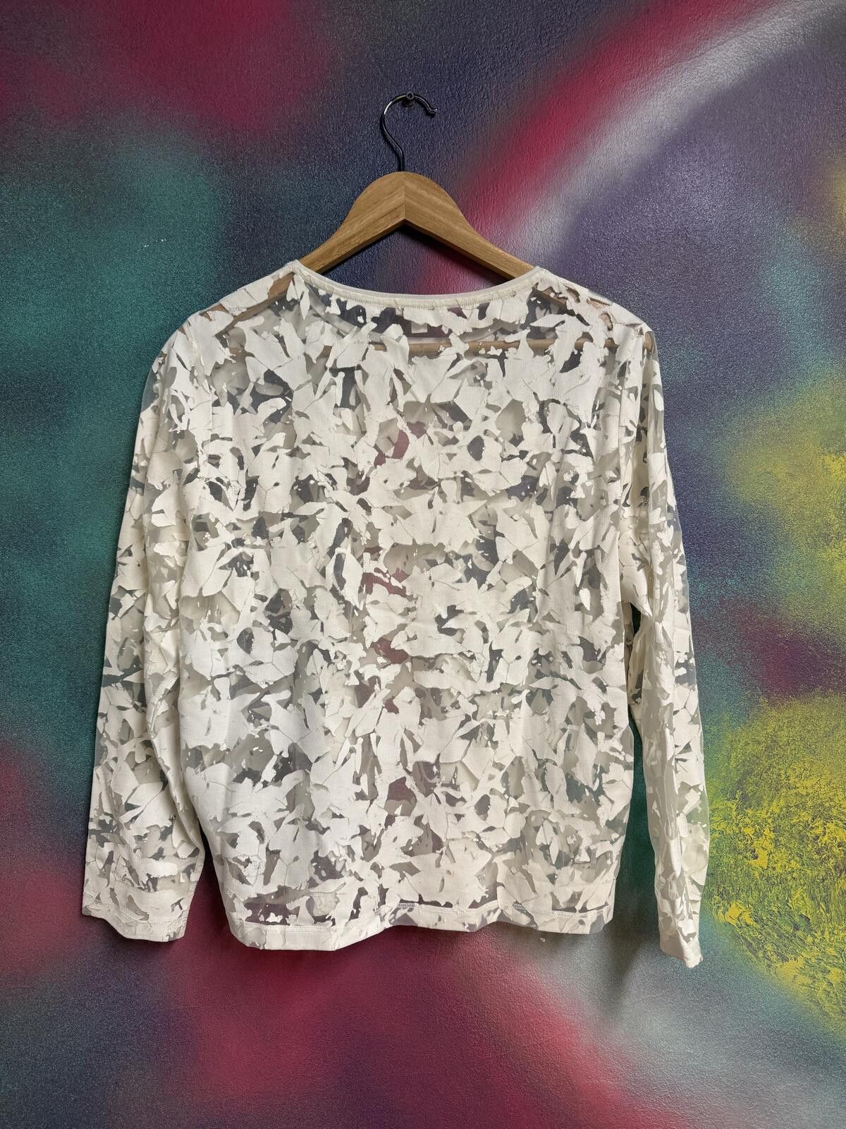 Other COS cream white sheer Burnout Floral Top long sleeve blose Size S / US 4 / IT 40 - 4 Thumbnail