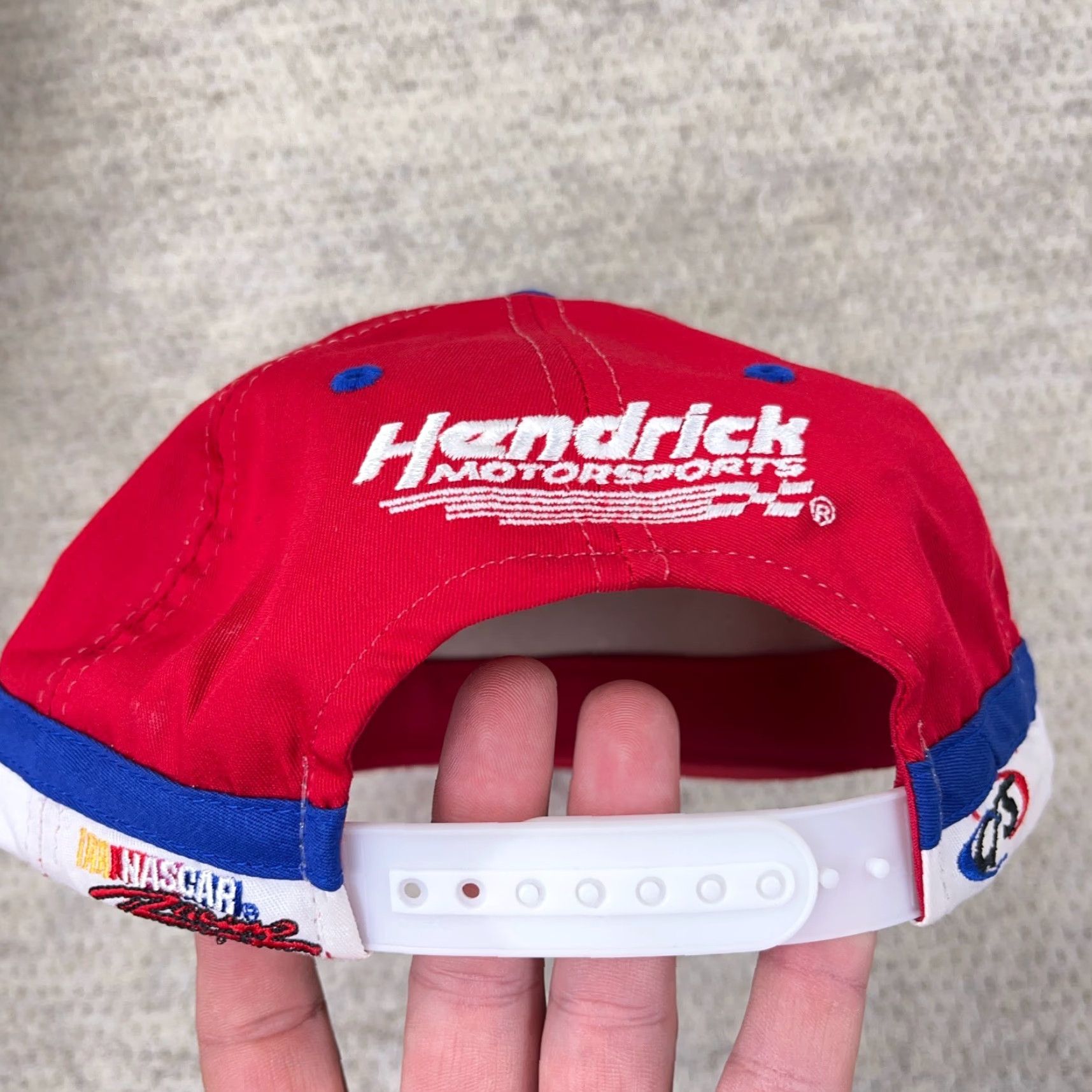 Budweiser VINTAGE Budweiser Hat Cap SnapBack Racing Team Nascar 90s Y2K Red White Adult Men Baseball Cap Cap Hat Size ONE SIZE - 5 Thumbnail