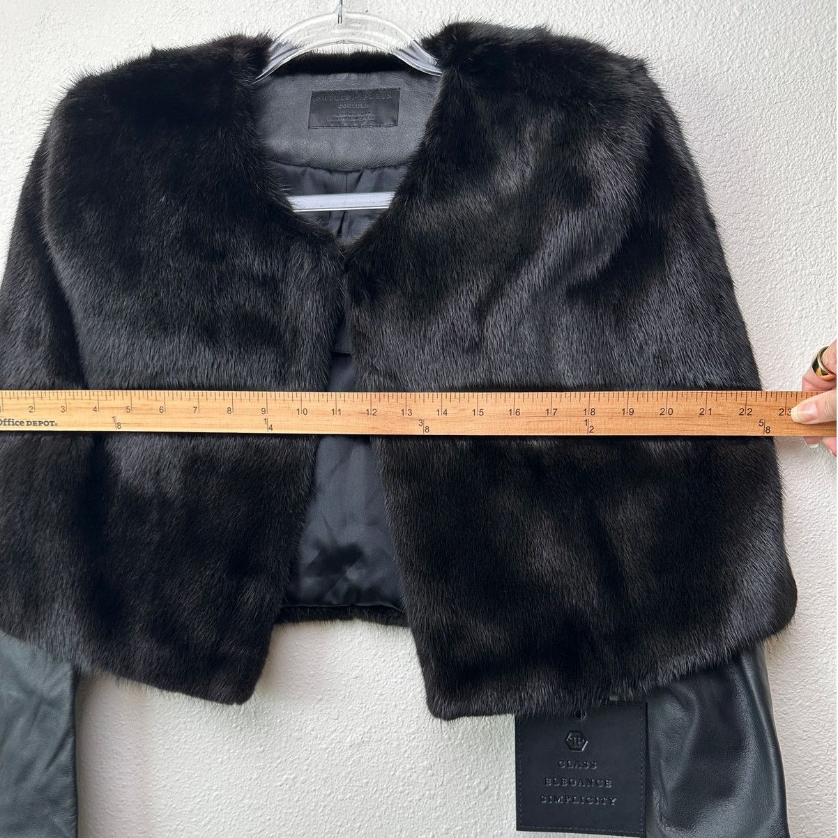 Philipp Plein NWT Philipp Plein “I Was Here” Fur Leather Jacket Black RARE Size M / US 6-8 / IT 42-44 - 23 Thumbnail