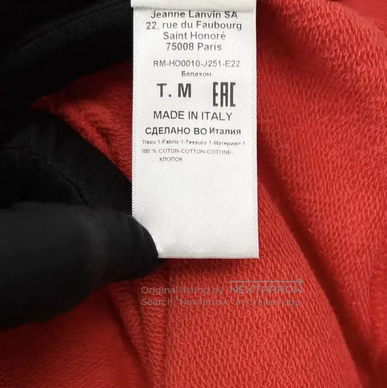 Lanvin Lanvin Red Cotton Logo Hoodie for Men . Size US M / EU 48-50 / 2 - 6 Thumbnail
