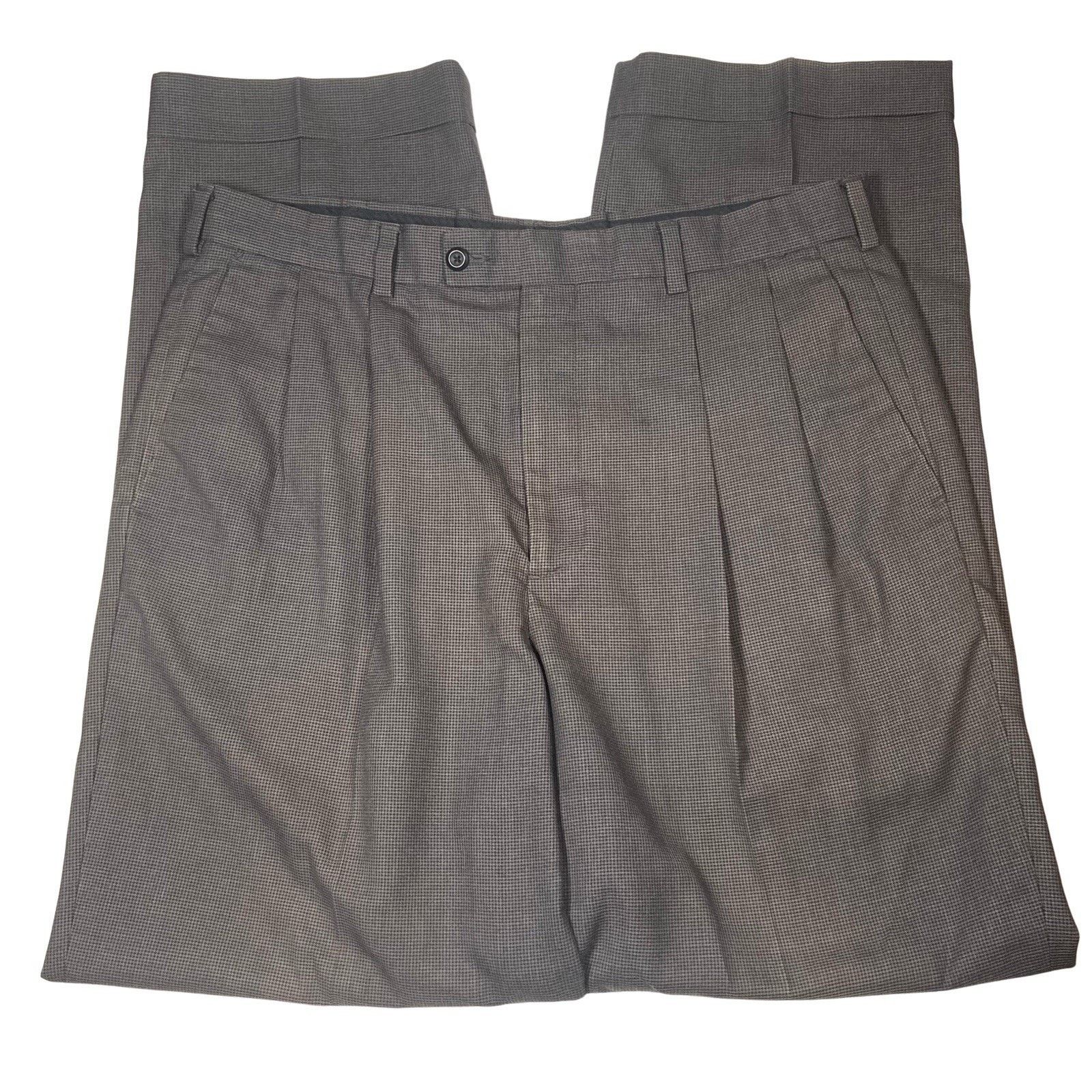 Axist Mens Axist A(x)ist Pants 36x31 Pleated Front Brown Check Size US 36 / EU 52 - 2 Thumbnail
