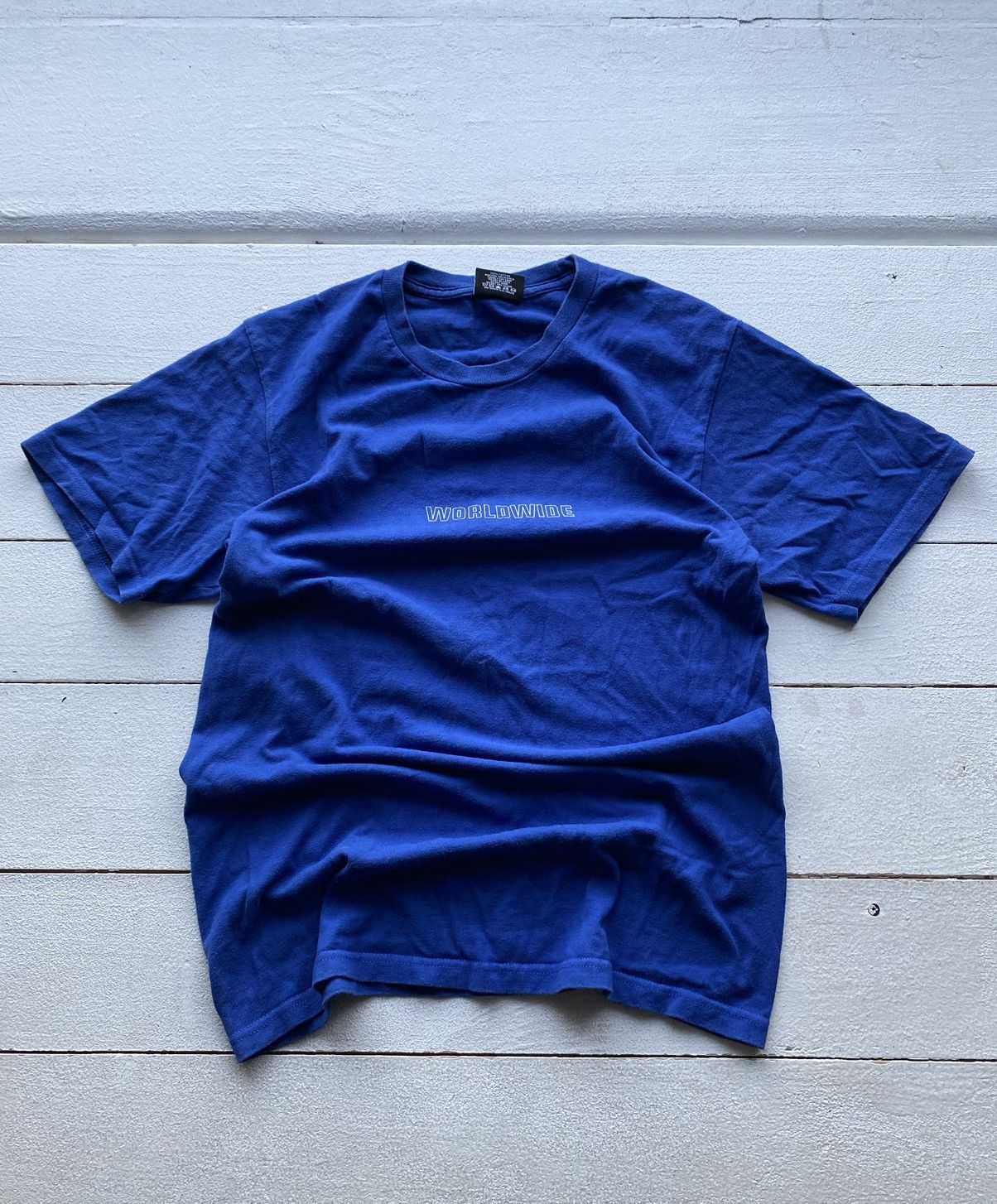 Stussy × Vintage 00s Stussy Worldwide Blue Tour 1980 Logo T Shirt Mens Small Size US S / EU 44-46 / 1 - 2 Thumbnail