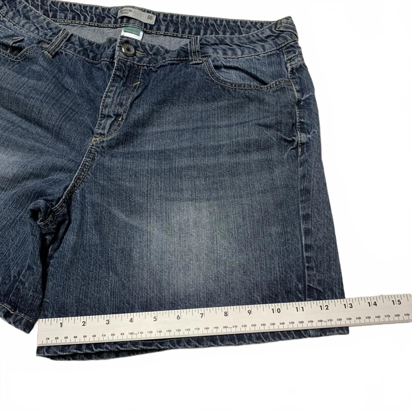 Route 66 Route 66 Women's Size 16 Blue Wash Denim Shorts Jeans W 37 Size 38" / US 16 / IT 52 - 6 Thumbnail