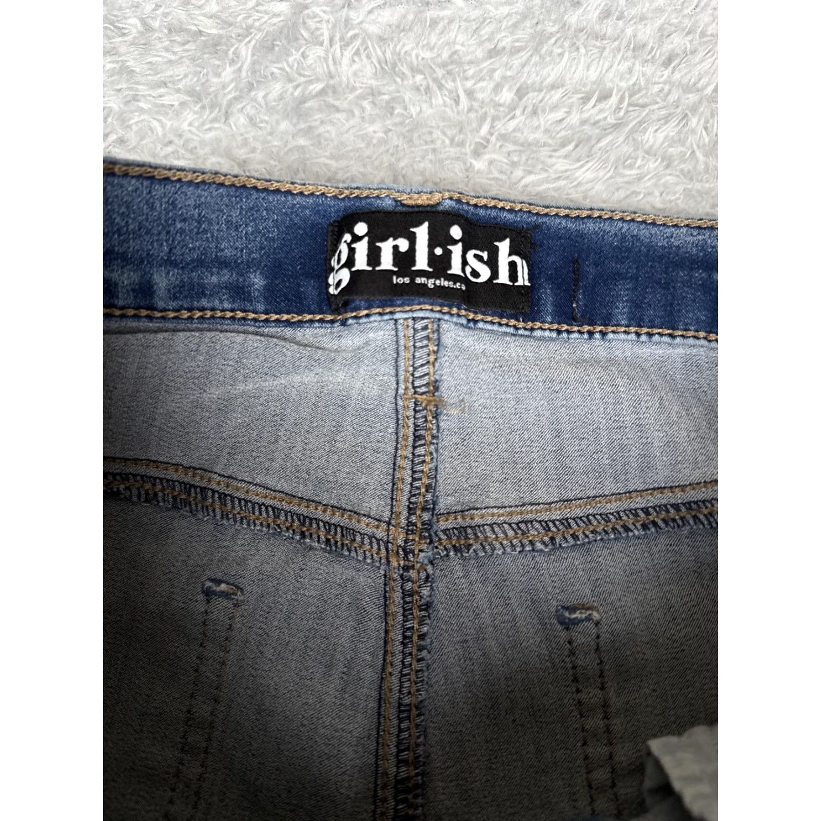 Vintage VINTAGE Girlish Jeans Womens 7 28 Blue High Rise Flare Stretch Denim Medium Wash Boho Jeans Womens Bohemian 90s Womens Mens? Size 28" / US 6 / IT 42 - 6 Thumbnail