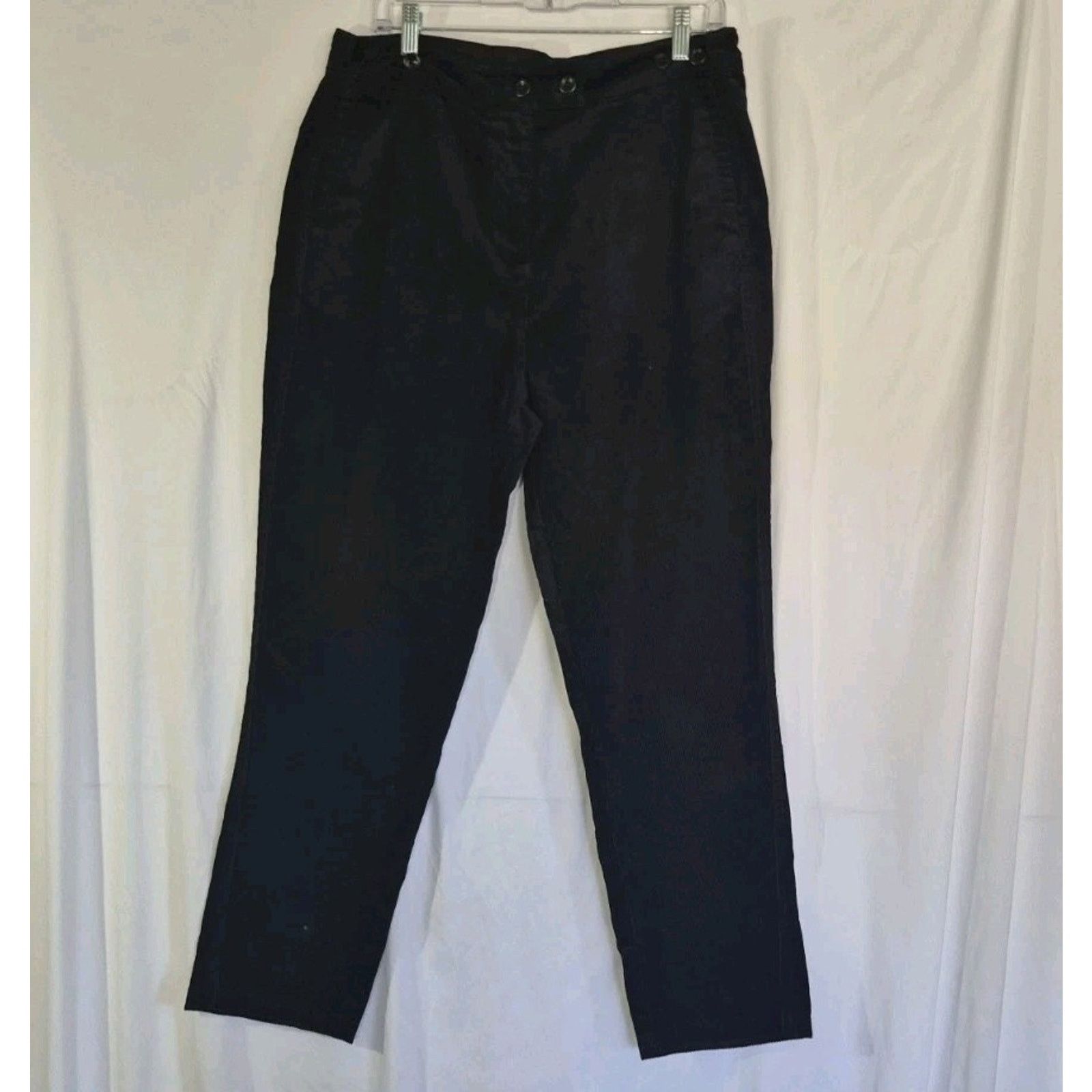Other New w/Tag Poetry Women's Black Corduroy Cotton Trouser US 10 Size 32" / US 10 / IT 46 - 3 Thumbnail
