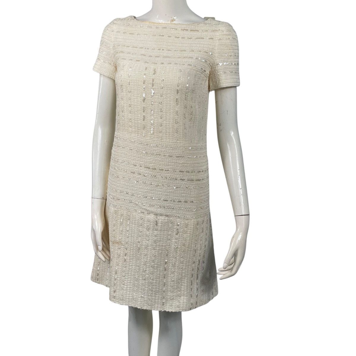 Vintage Chanel Identification Tweed Sequin One-Piece Dress