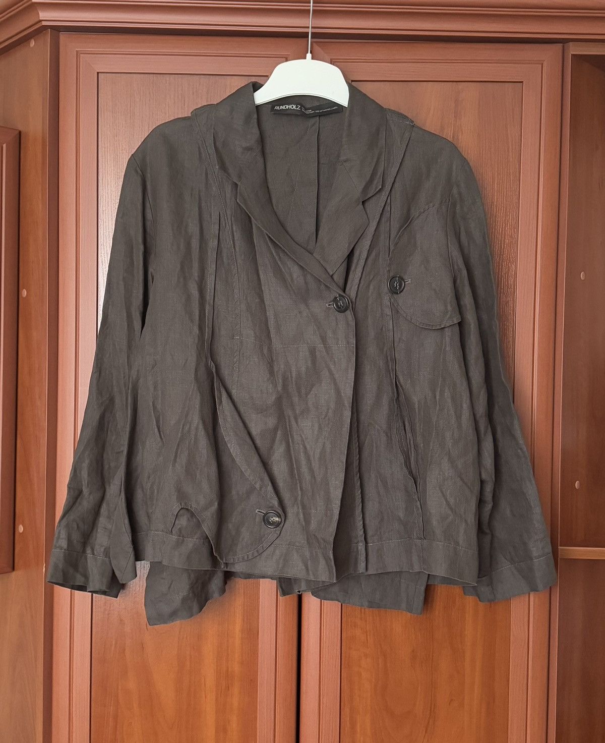 Designer × Rundholz Rundholz L Avantgarde linen blazer jacket asymmetrical relax Size L / US 10 / IT 46 - 21 Thumbnail