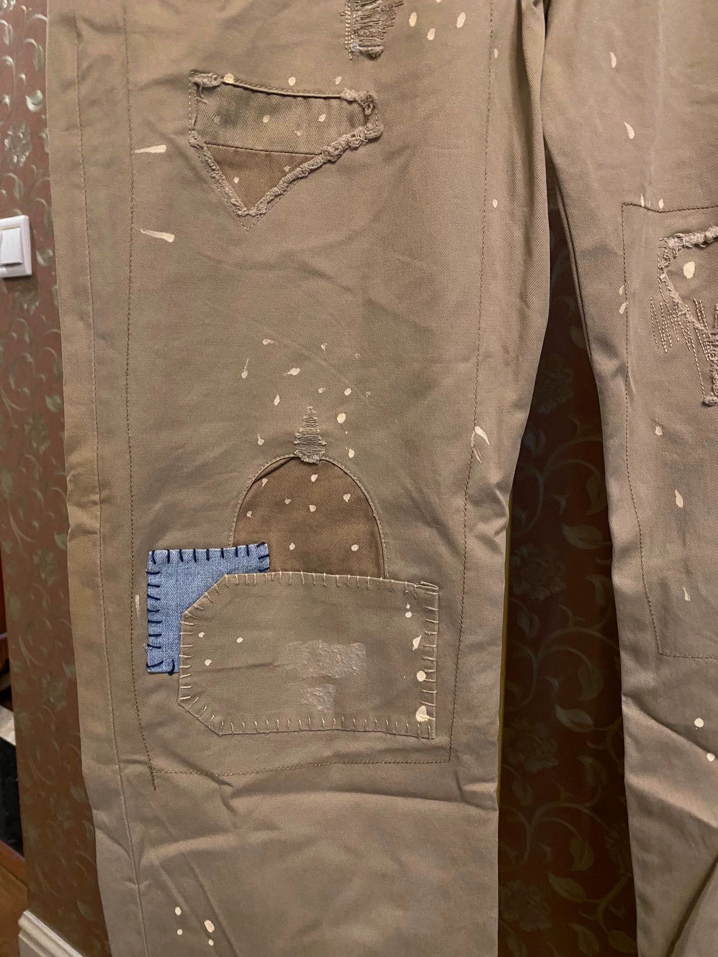 RRL Ralph Lauren RRL Distressed Patchwork Workwear Trousers 31x30 Size US 31 - 2 Thumbnail
