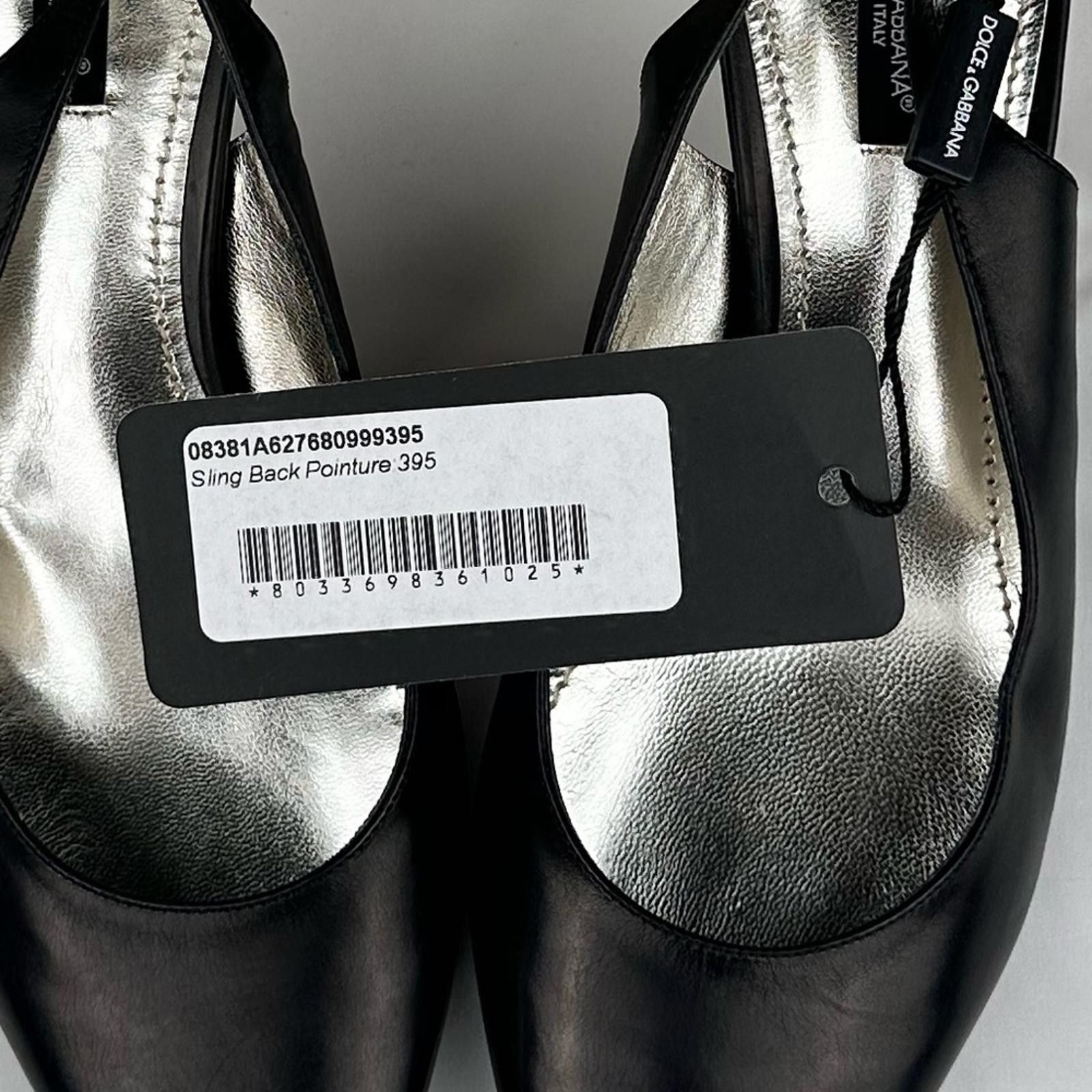 Dolce & Gabbana Vero Cuoio Black Leather Slingback Pumps New EU 39.5 Size US 9 / IT 39 - 7 Thumbnail