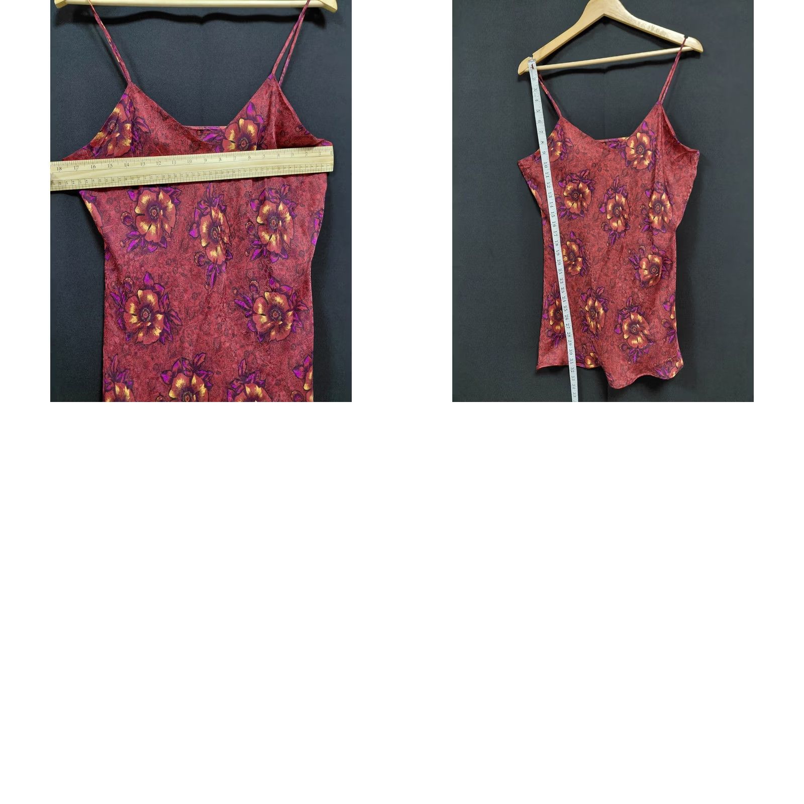 Vintage Delicates Top Womens XL Red Silk Floral Camisole Sleeveless Neck Women Size Size XL / US 12-14 / IT 48-50 - 8 Thumbnail
