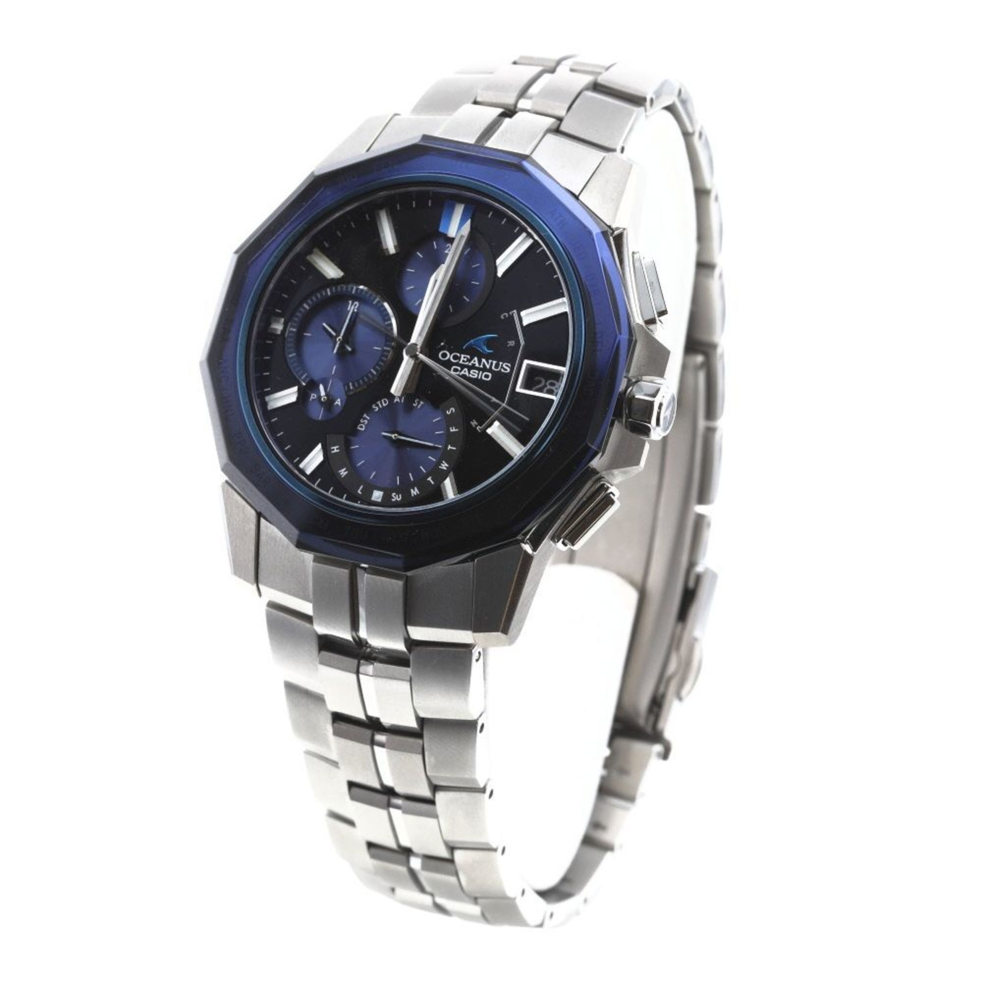 image of Casio Watch Bluetooth Solar Radio Oceanus Manta Ocw-S6000-1Ajf Titanium Men's in Black