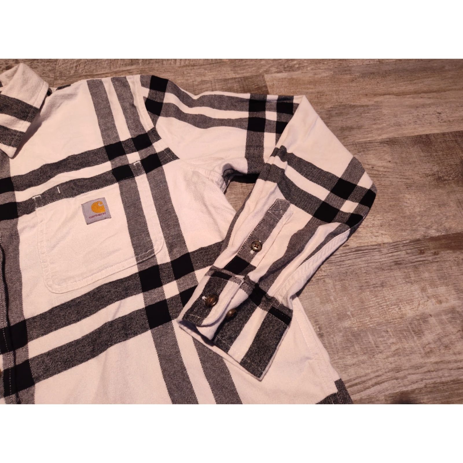 Carhartt Carhartt Flannel Shirt Women’s M Black Plaid Button-Up Tunic Relaxed Fit Outdoor Workwear Size M / US 6-8 / IT 42-44 - 3 Thumbnail