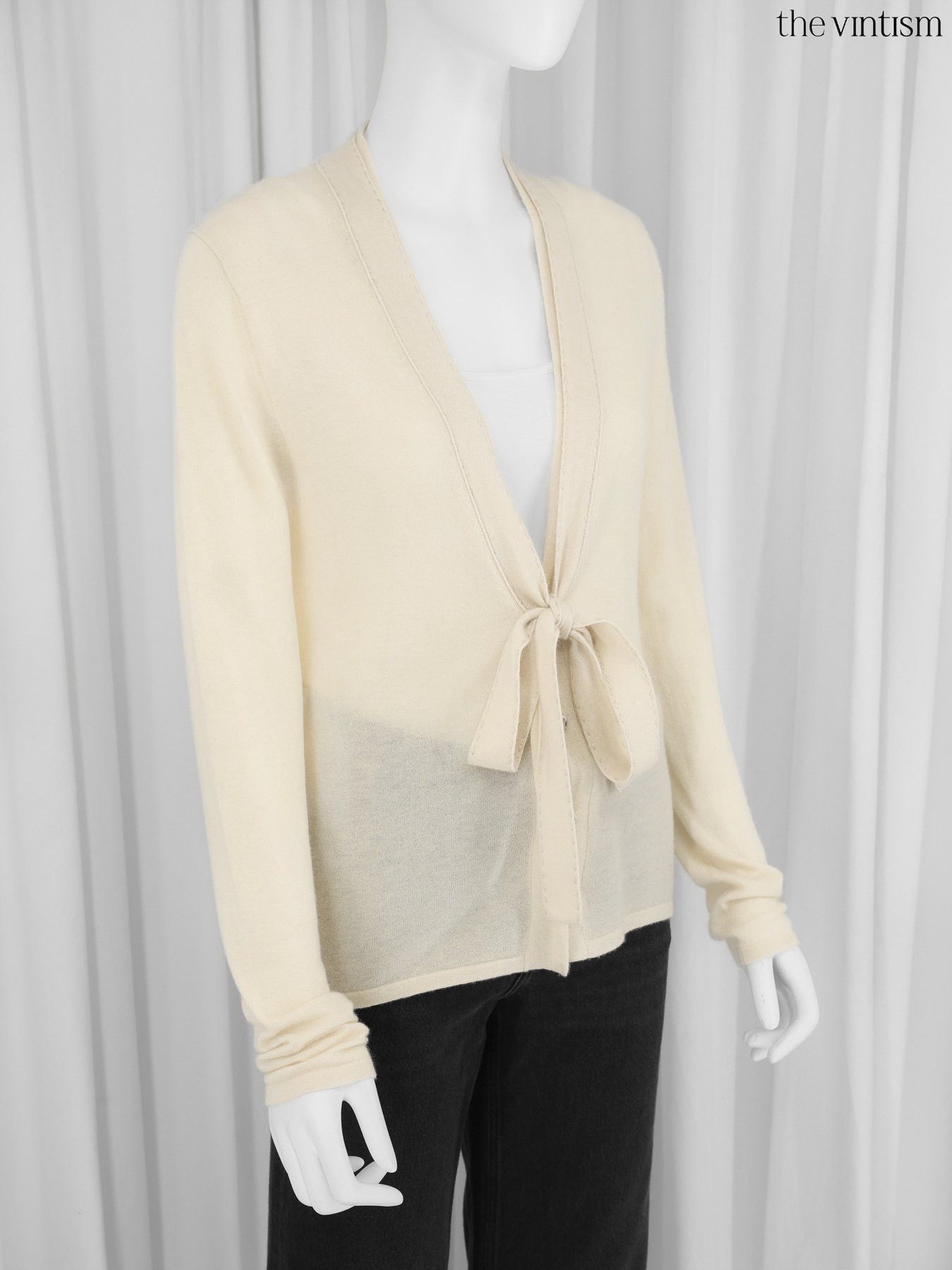 Escada Escada Ecru Ivory Pure Cashmere Knit Cardigan Sweater Size S / US 4 / IT 40 - 1 Thumbnail