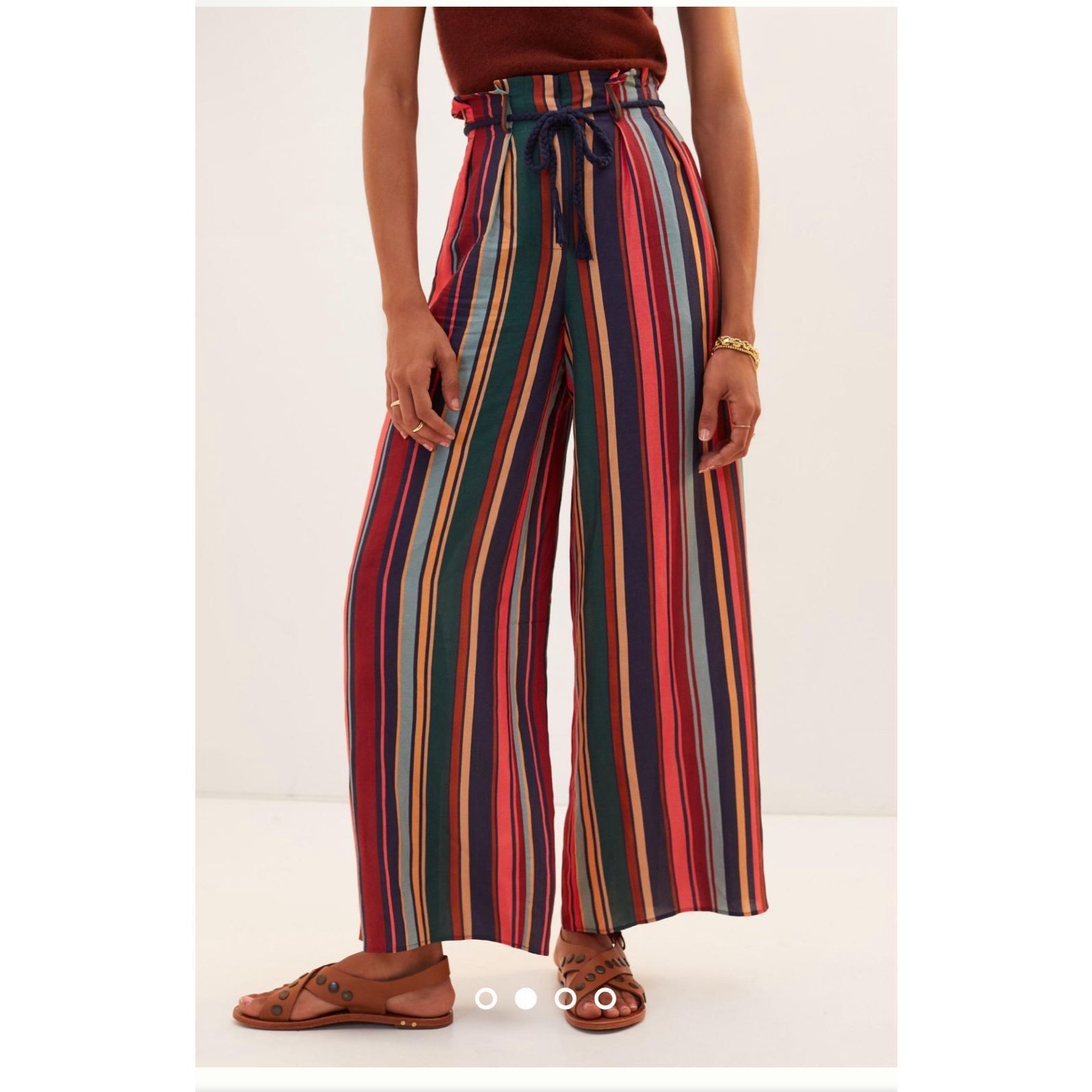 Anthropologie Farm Rio Striped Wide-Leg Pants Size S display picture 1