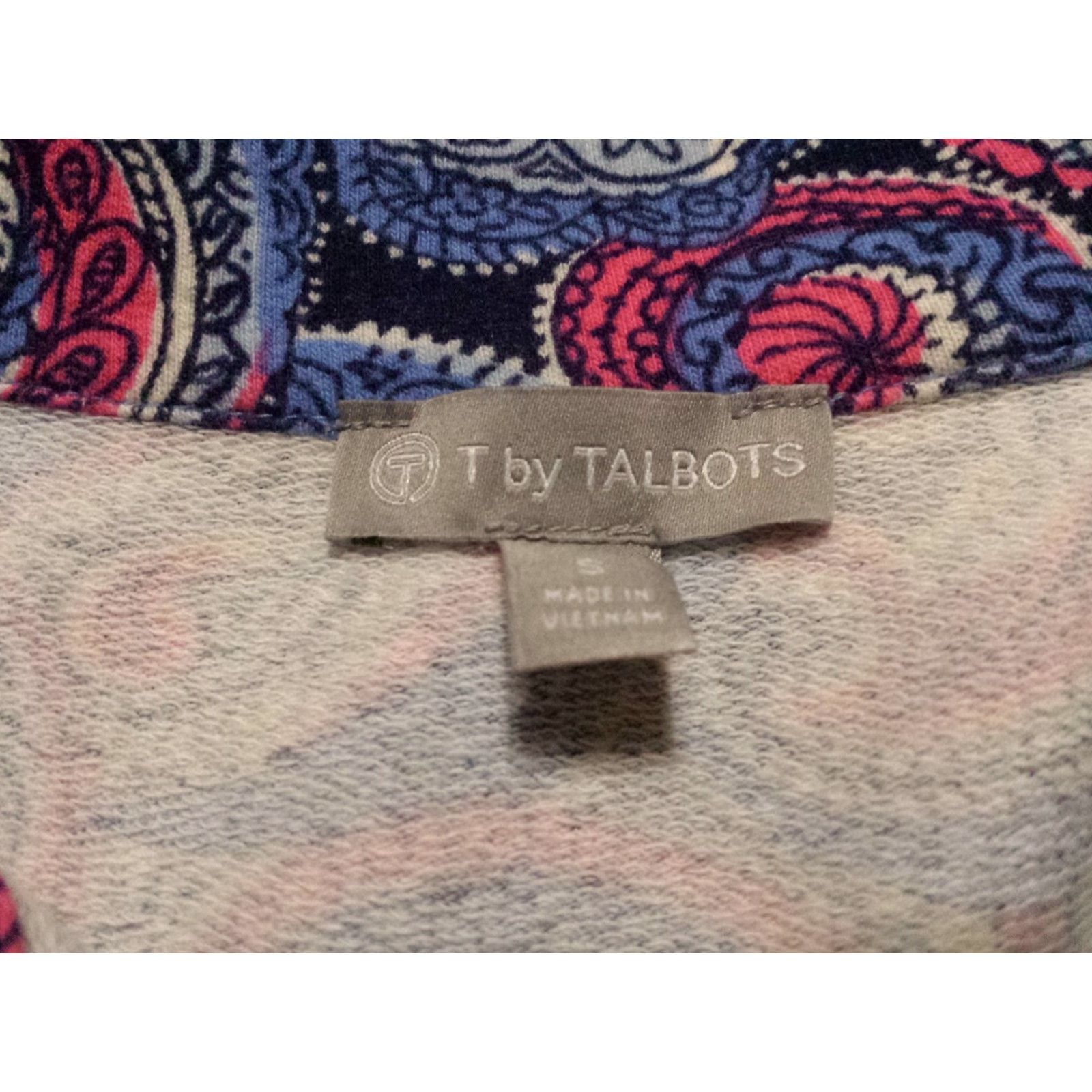 Talbots T By Talbots Multicolor Geometric Long Sleeve Pullover Shirt Womens Small Cotton Pullover Size S / US 4 / IT 40 - 5 Thumbnail