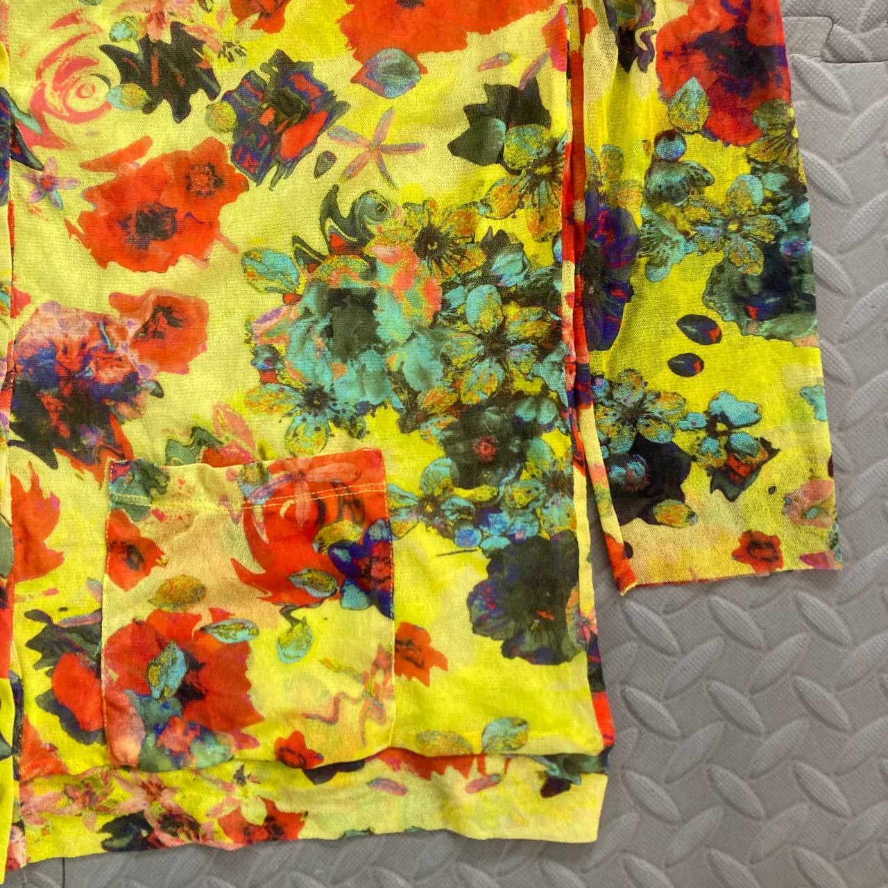 Jean Paul Gaultier Soleil – Sheer Mesh Floral Buttoned Cardigan Size L / US 10 / IT 46 - 10 Thumbnail