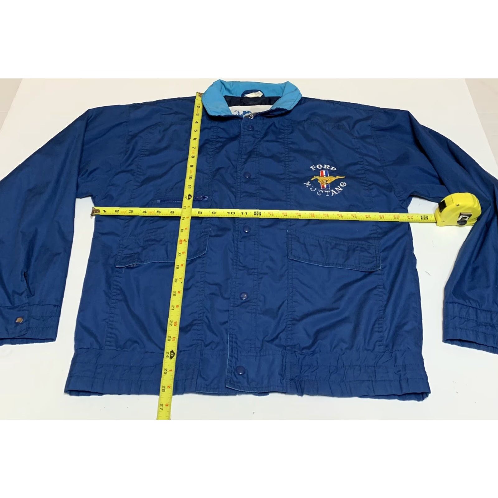 Ford VINTAGE Ford Mustang Mens Medium Blue Full Zip Jacket Embroidered Mustang Logo Size US M / EU 48-50 / 2 - 3 Thumbnail