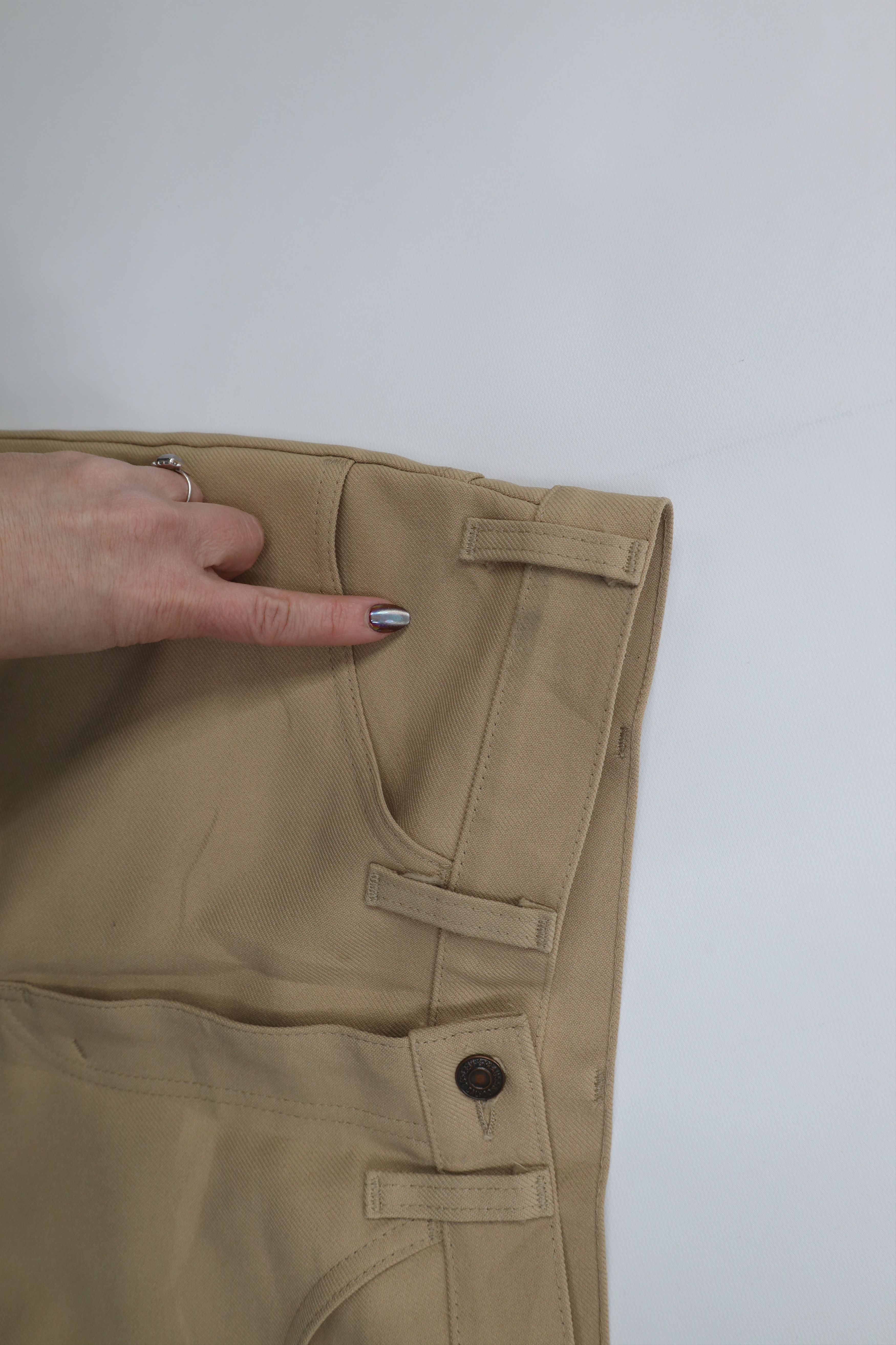 Levi's Vintage 70s Levis Knit Flared Wide Leg Chino Pants Wheat USA Size US 32 / EU 48 - 9 Thumbnail