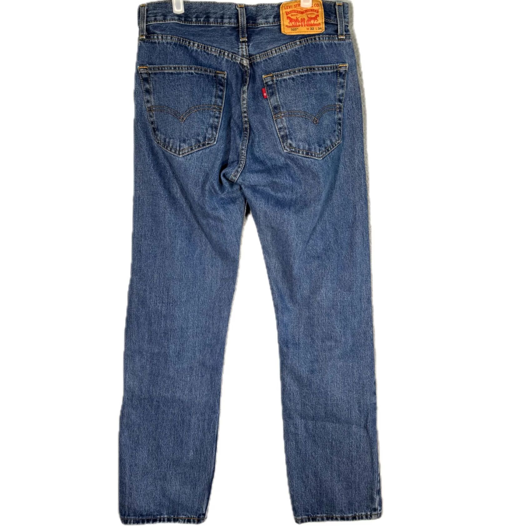 Levi's Levi’s 505 Men’s Jeans 32x34 Blue Denim Stretch Mid-Rise Straight Leg Jeans Shirt? Size US 32 / EU 48 - 2 Thumbnail