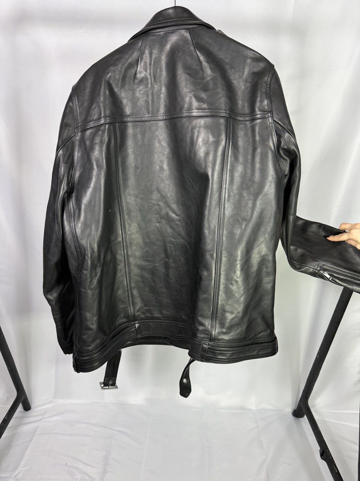 Rick Owens Rick Owens Black Oversized Leather Biker Jacket Size US L / EU 52-54 / 3 - 5 Thumbnail