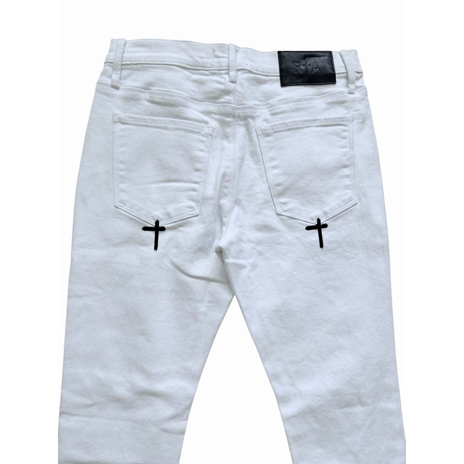 Rta RtA Mens Bryant Distresse Skinny Jeans White Size 30/32 Size US 30 / EU 46 - 5 Thumbnail
