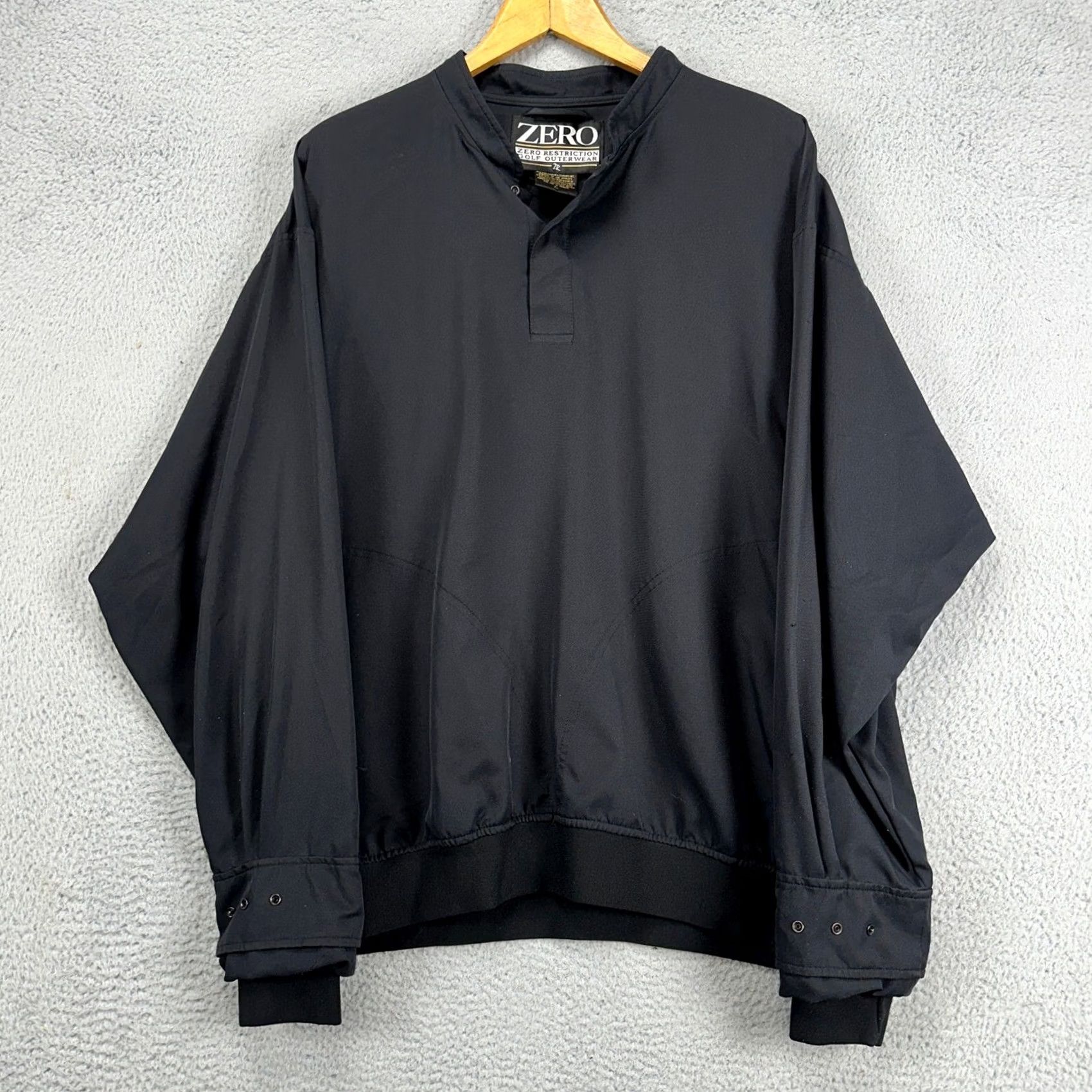 Vintage Zero Restriction Golf Pullover Jacket XL Black Snap Button Men Size US XL / EU 56 / 4 - 4 Thumbnail