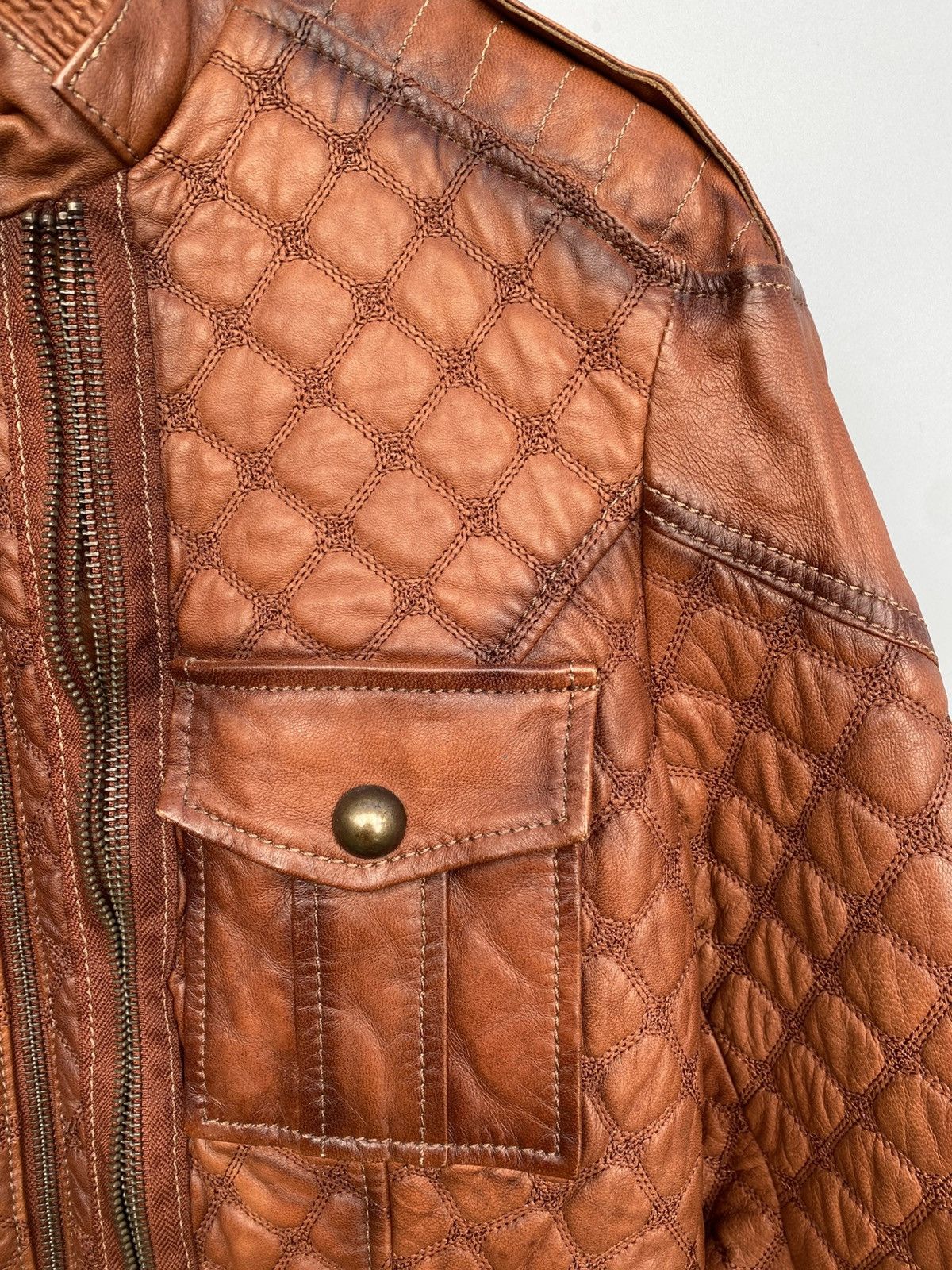 Other Don Vanquisher- Multi Zip Quilted Leather Jacket Size US S / EU 44-46 / 1 - 7 Thumbnail